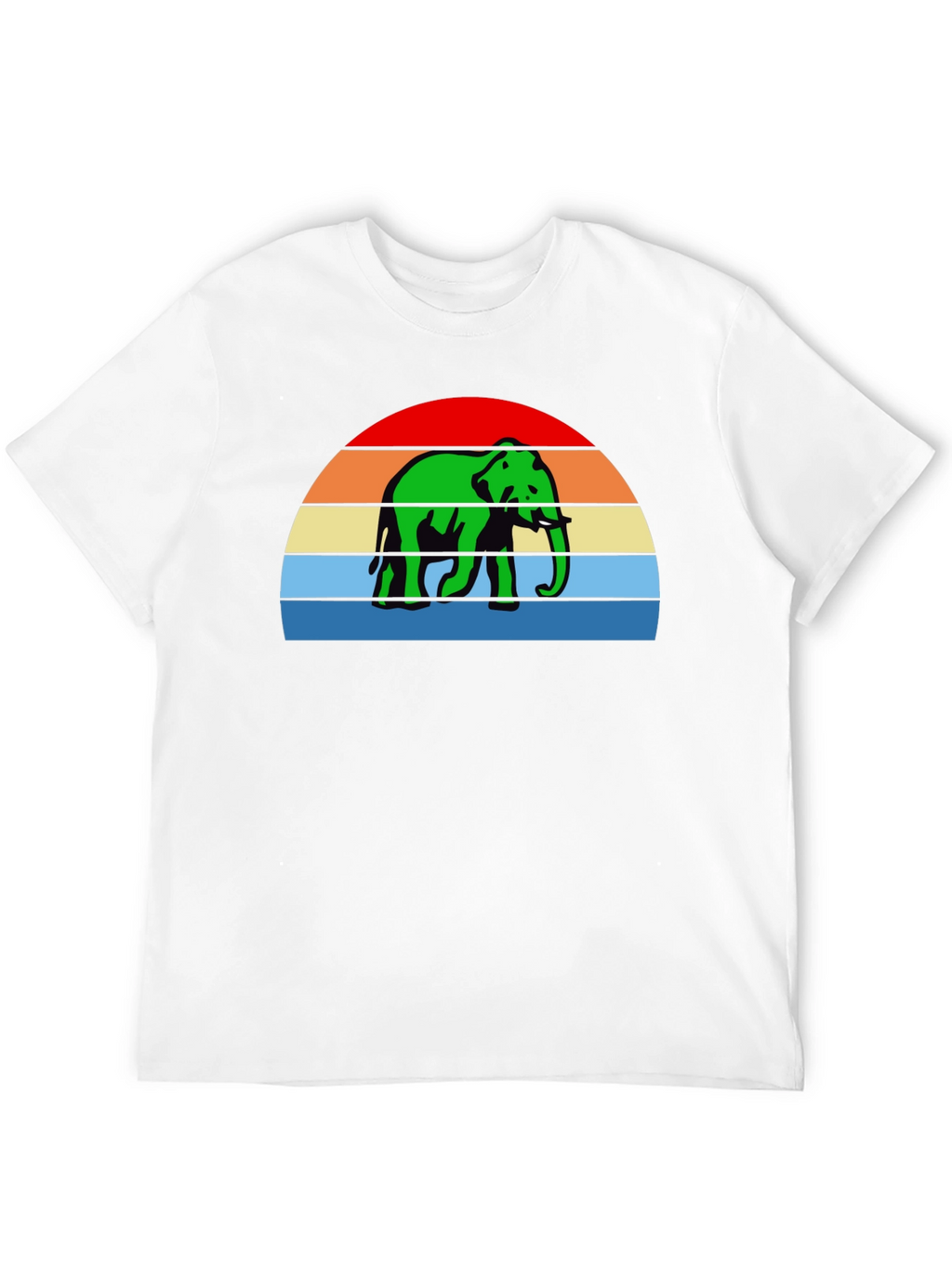 Retro Elephant T-Shirt - Sunset Design