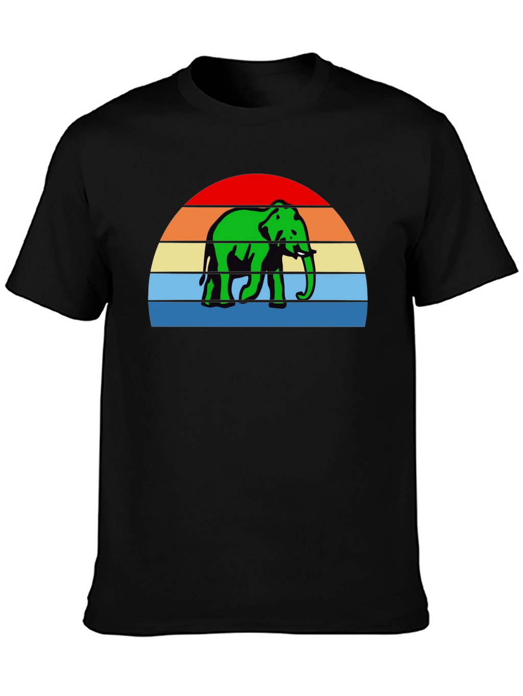 Retro Elephant T-Shirt - Sunset Design