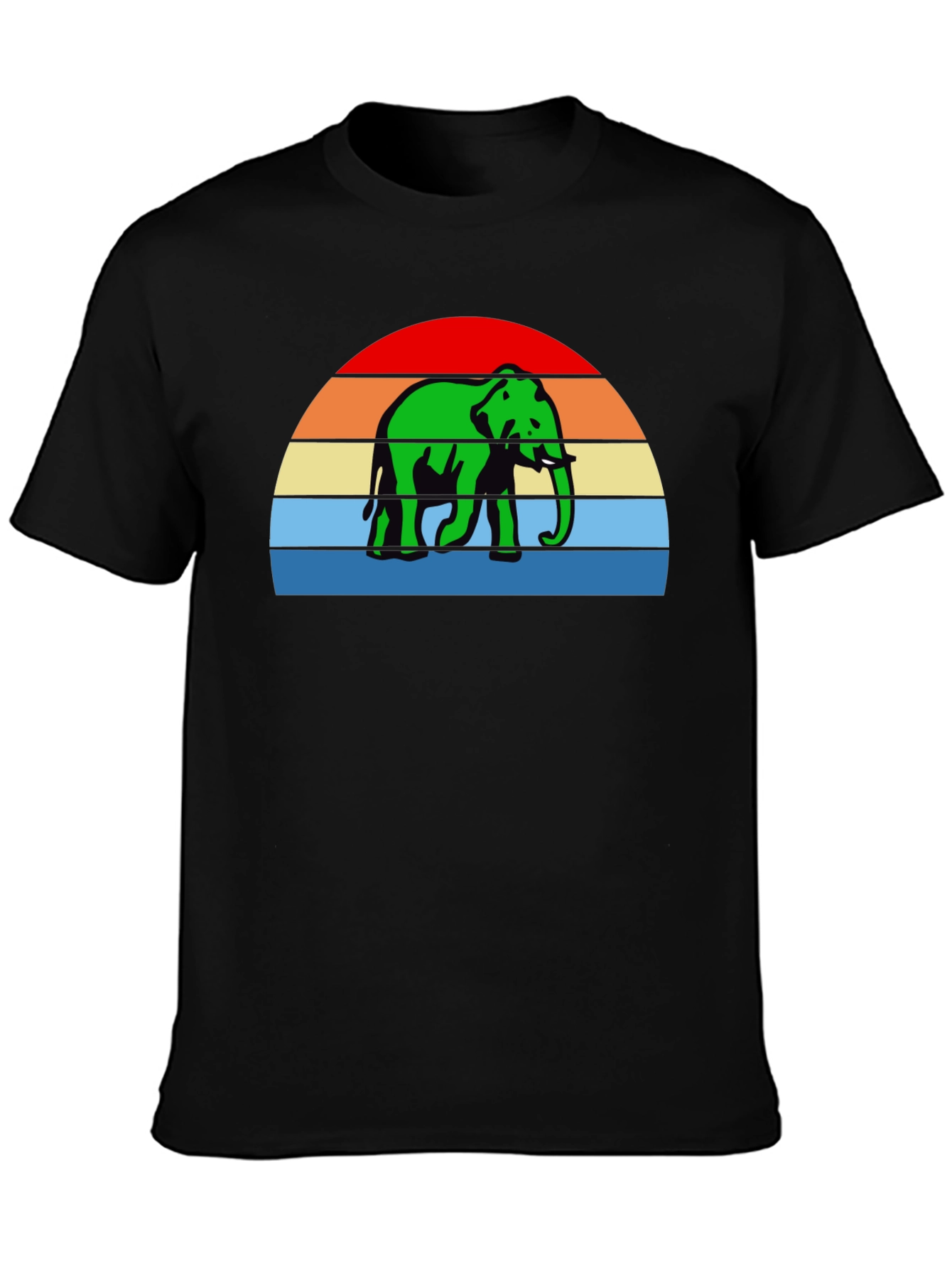 Retro Elephant T-Shirt - Sunset Design