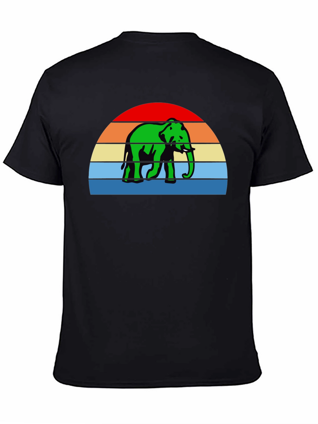 Retro Elephant T-Shirt - Sunset Design