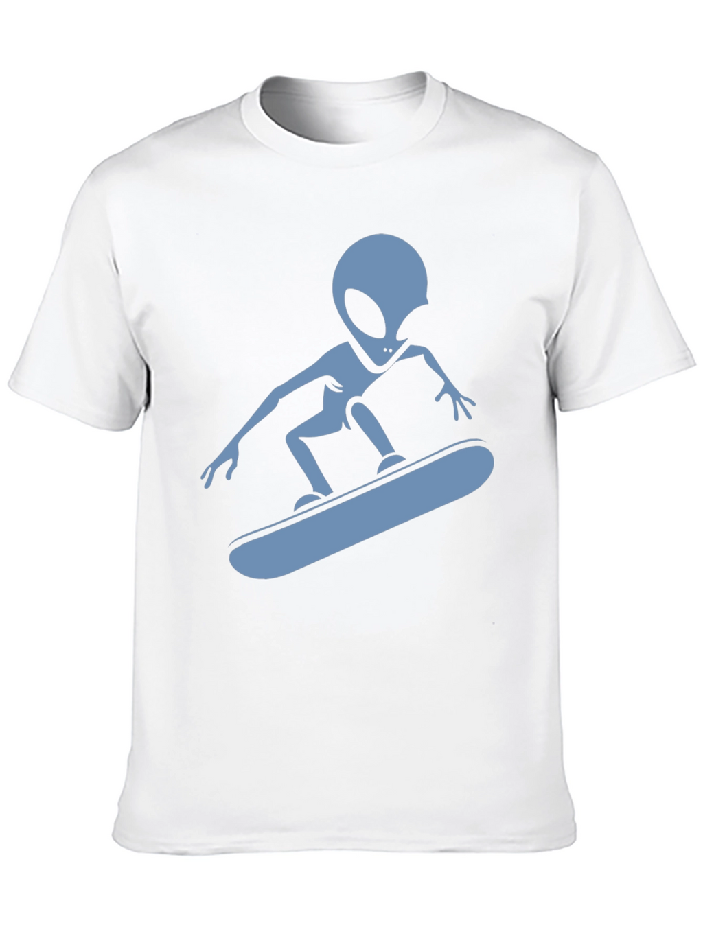 Skateboarding Alien Graphic T-Shirt - Black Cotton Tee
