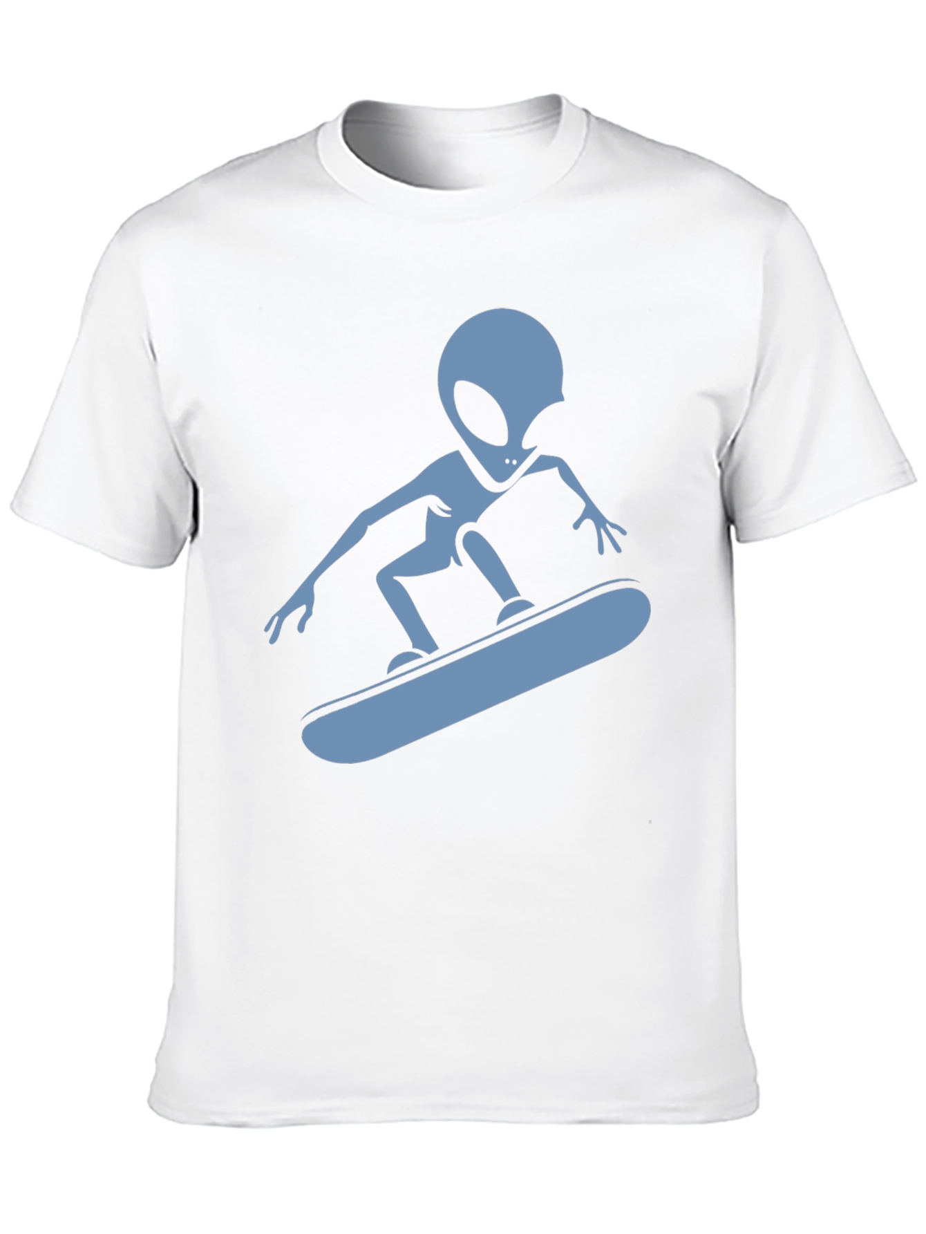 Skateboarding Alien Graphic T-Shirt - Black Cotton Tee