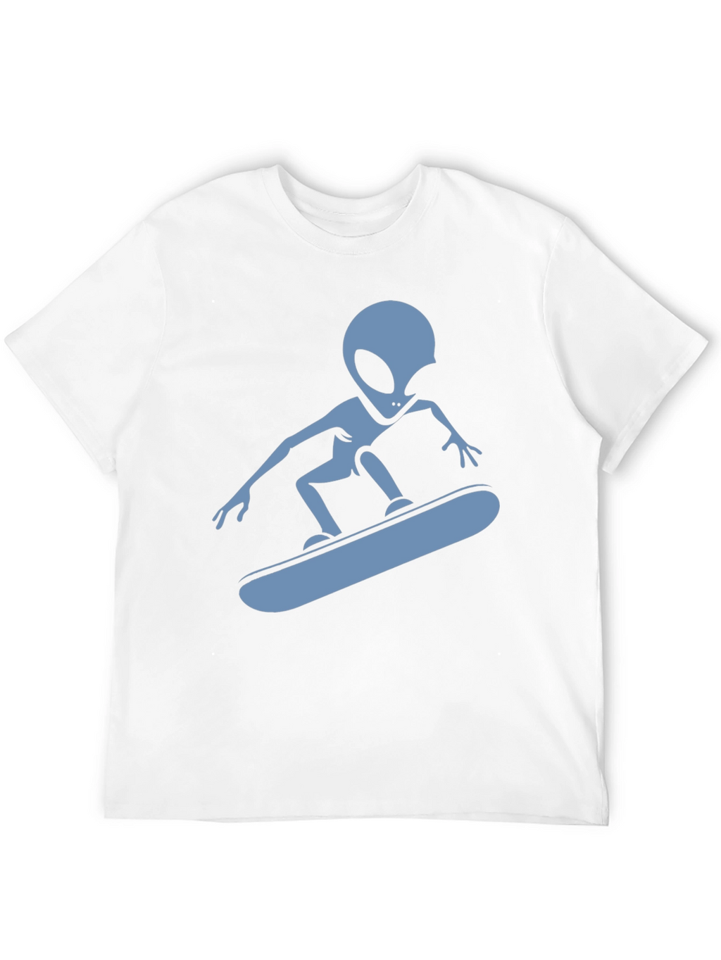 Skateboarding Alien Graphic T-Shirt - Black Cotton Tee