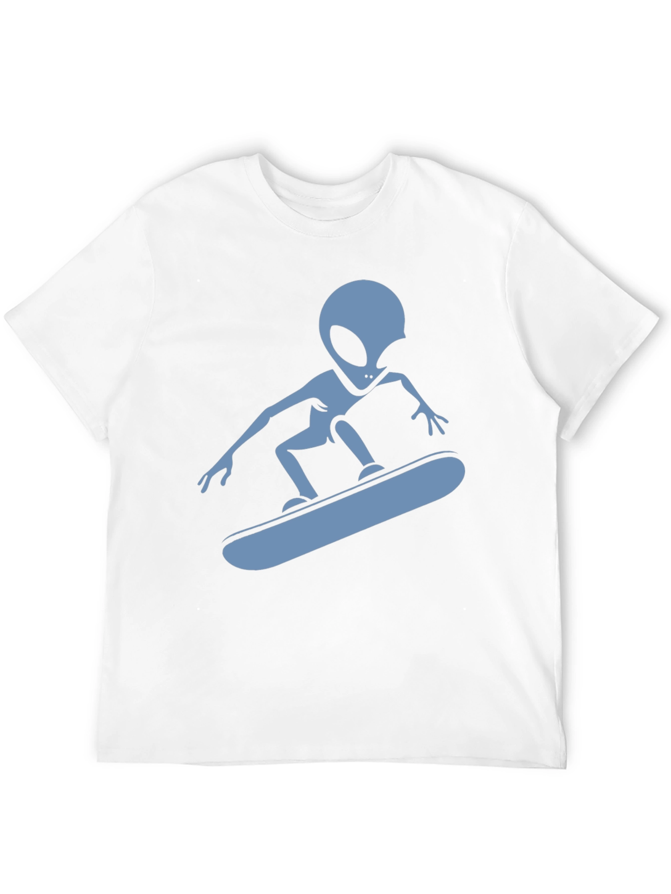 Skateboarding Alien Graphic T-Shirt - Black Cotton Tee