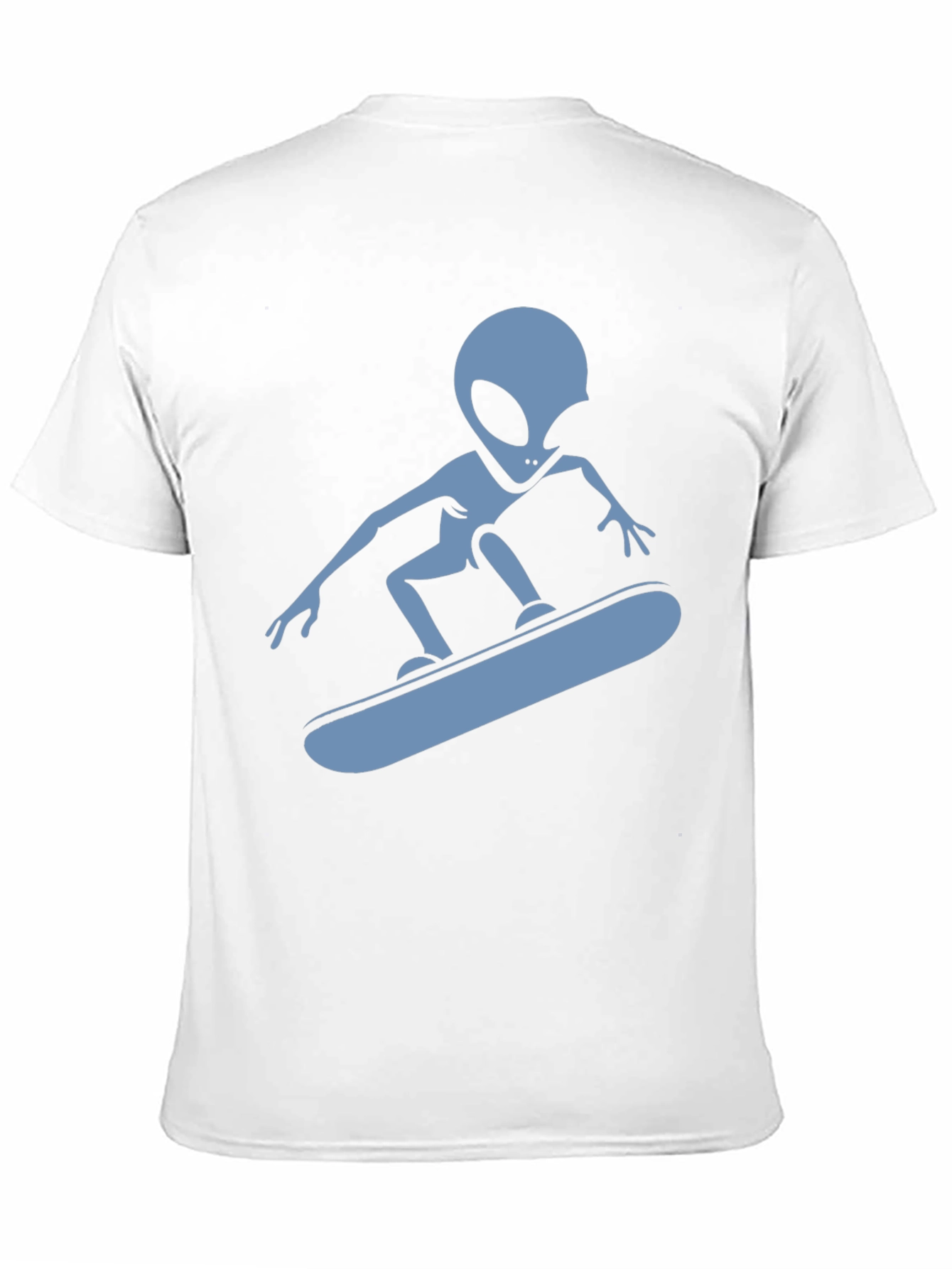 Skateboarding Alien Graphic T-Shirt - Black Cotton Tee