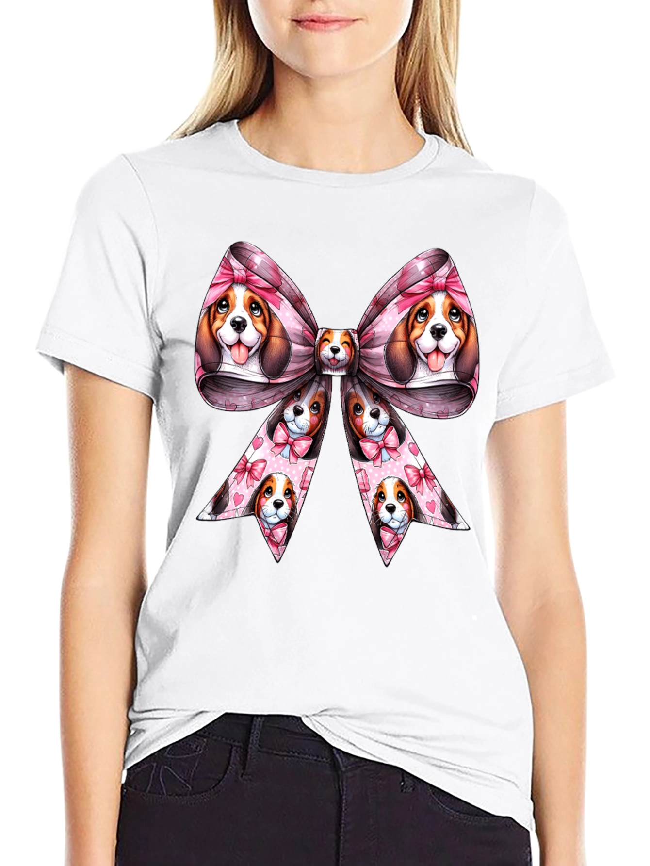 Dog Bow Graphic Tee - Cute & Stylish