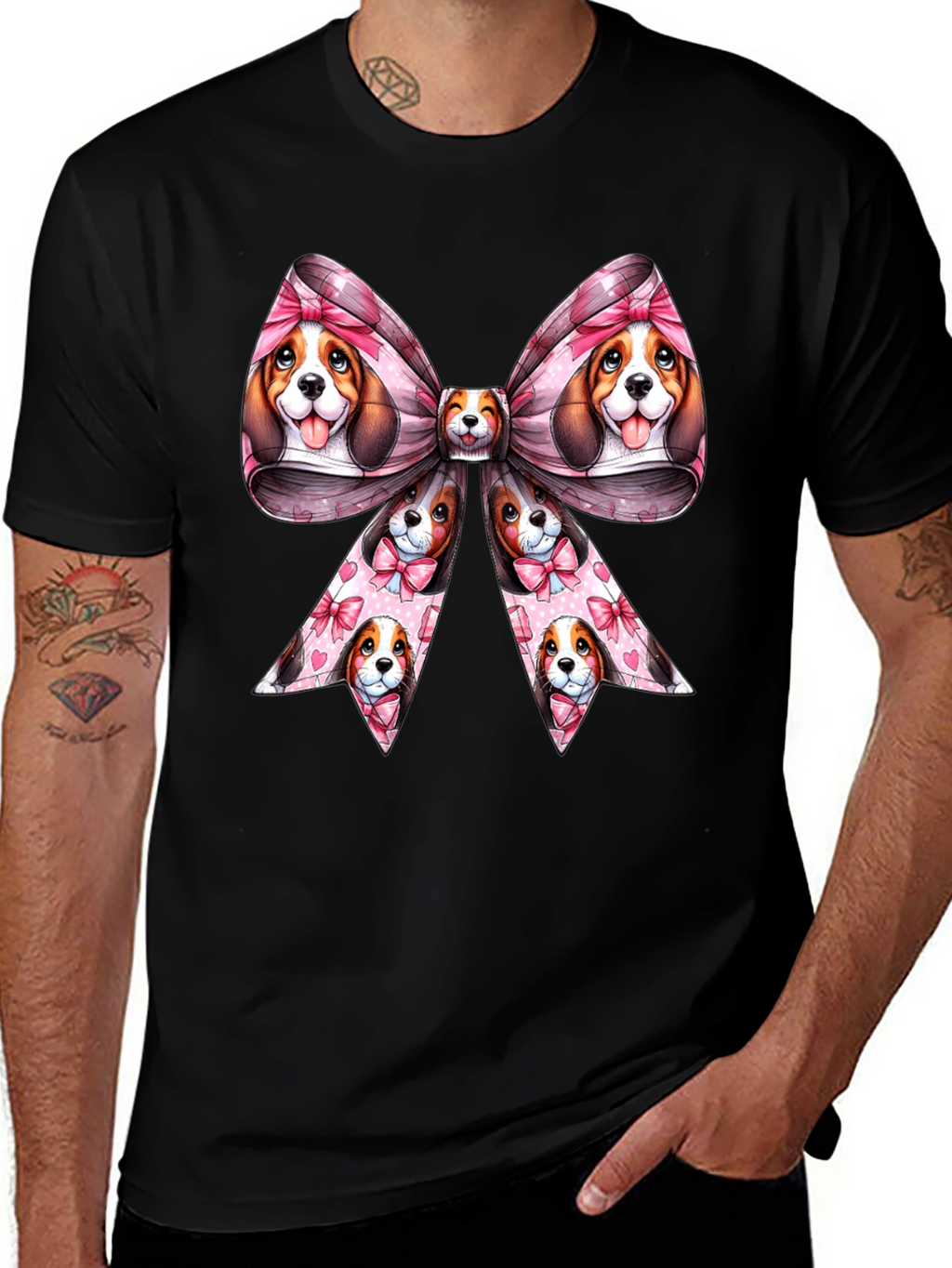Dog Bow Graphic Tee - Cute & Stylish