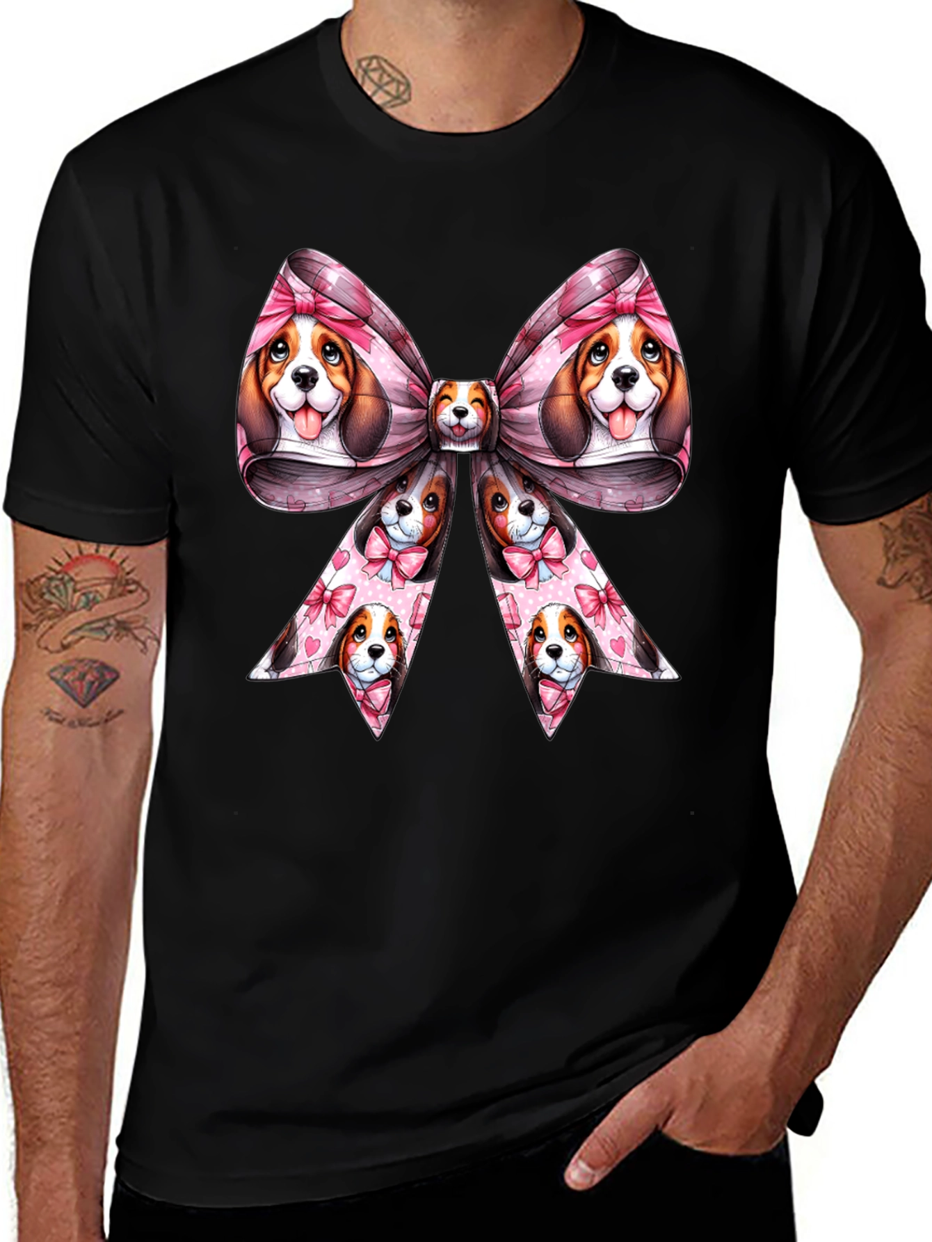 Dog Bow Graphic Tee - Cute & Stylish
