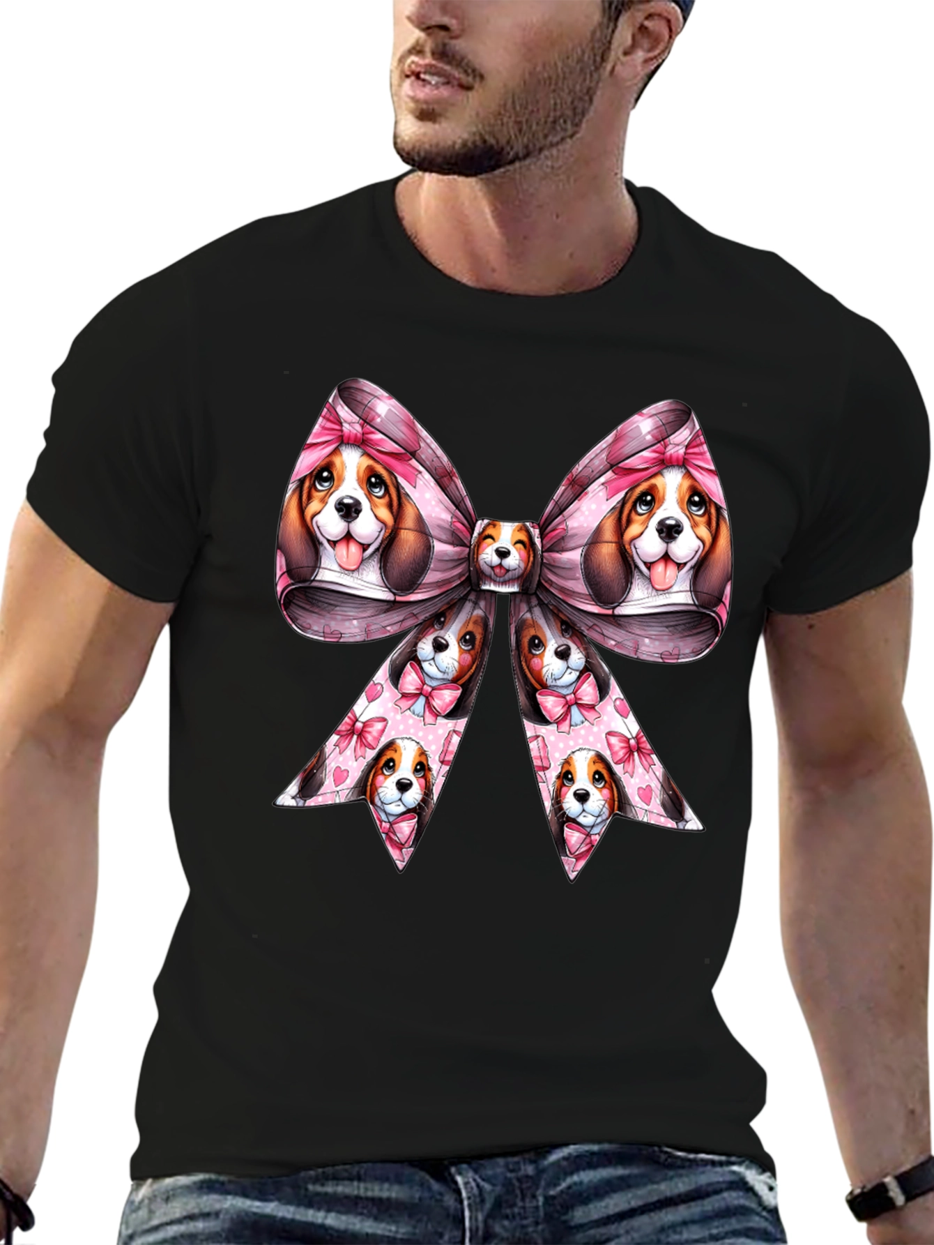 Dog Bow Graphic Tee - Cute & Stylish