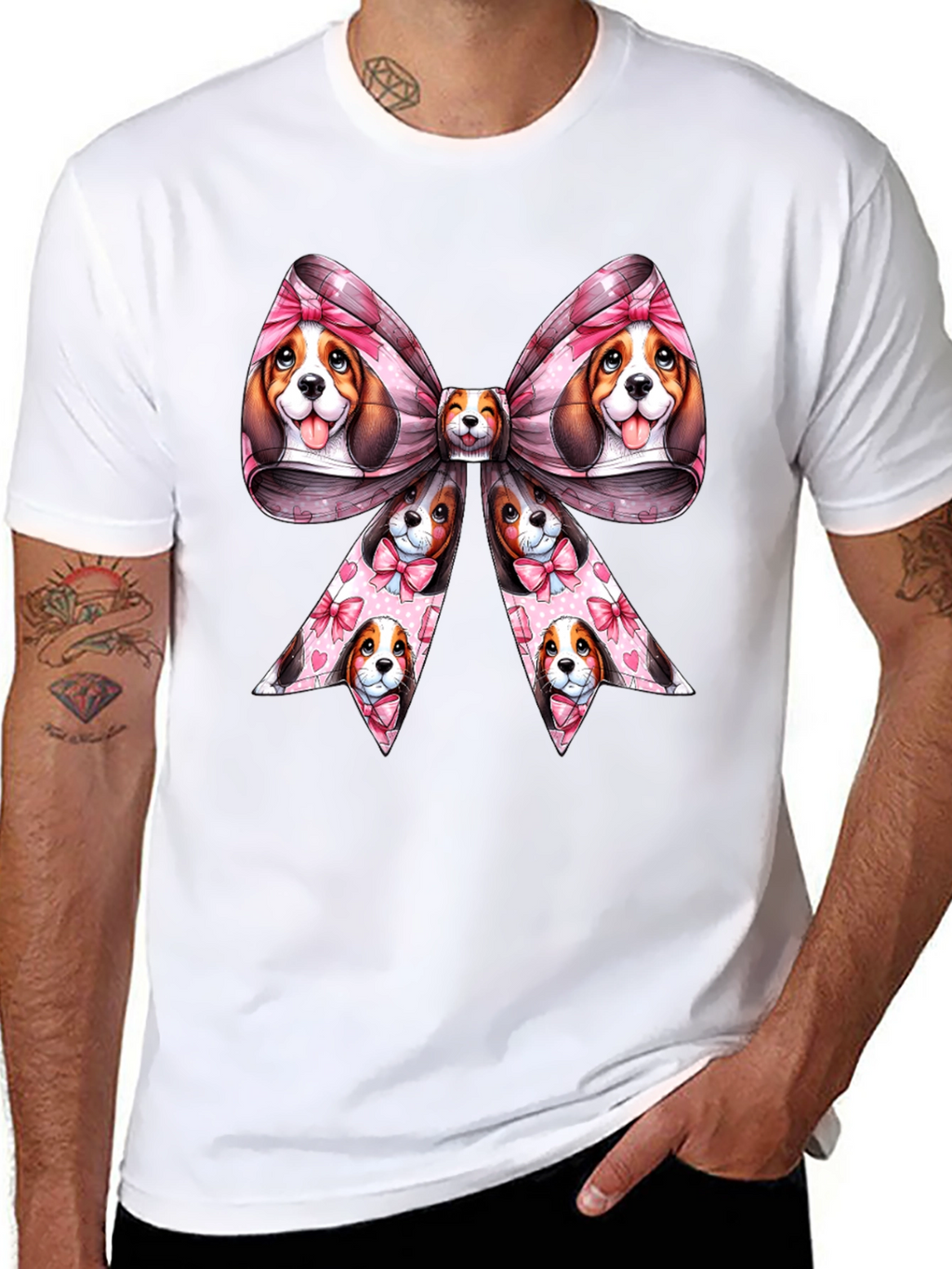 Dog Bow Graphic Tee - Cute & Stylish