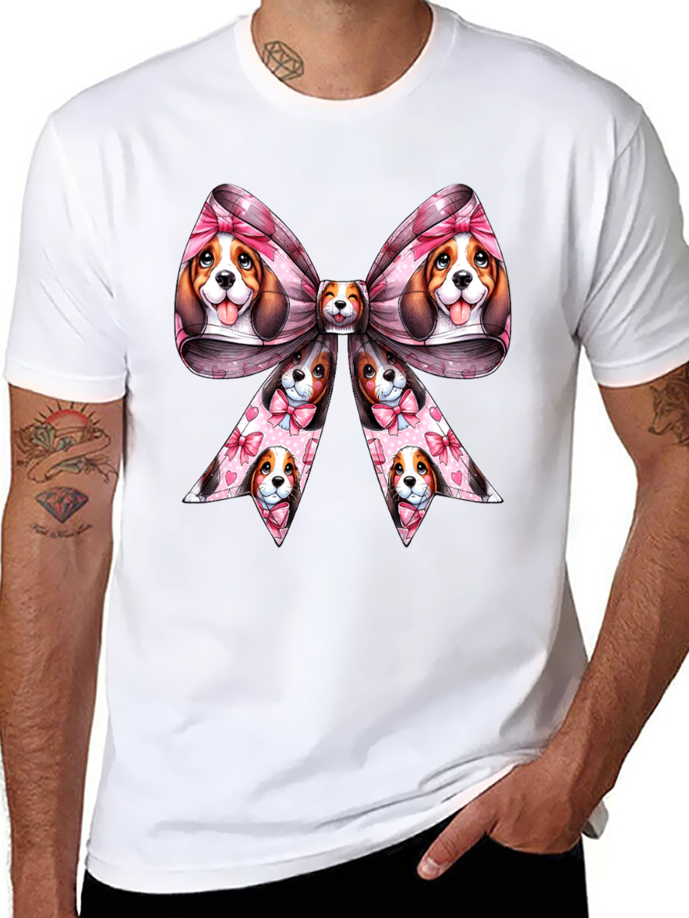 Dog Bow Graphic Tee - Cute & Stylish