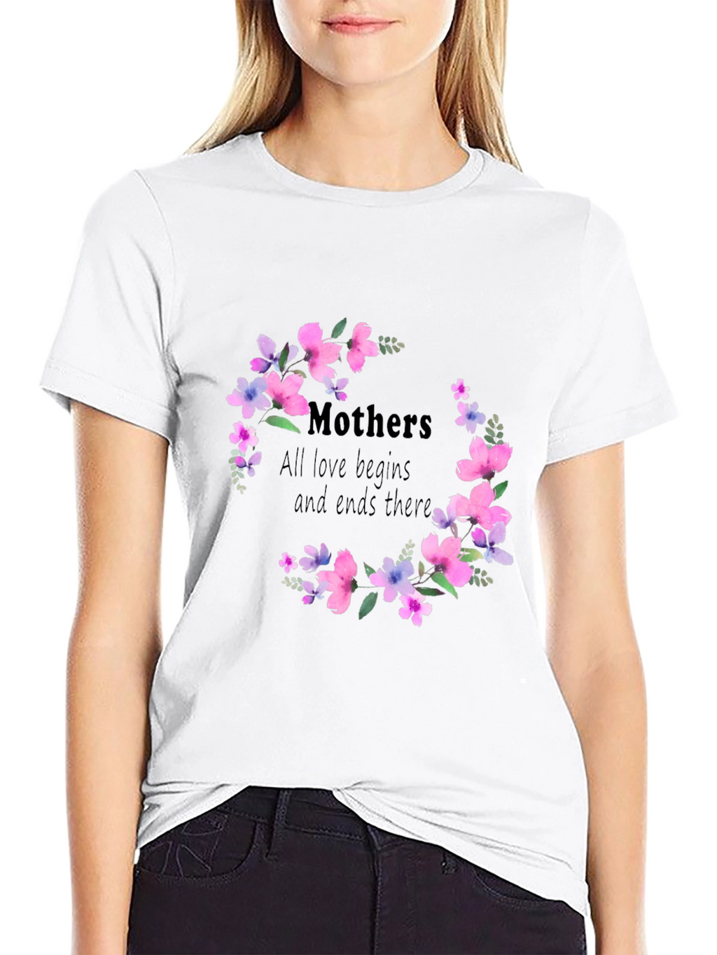 Floral Mothers Day T-Shirt - All Love Begins