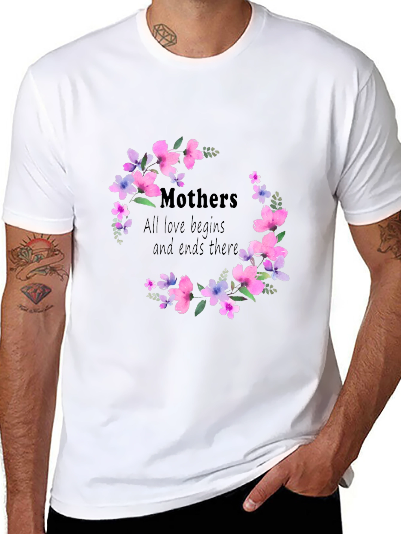 Floral Mothers Day T-Shirt - All Love Begins
