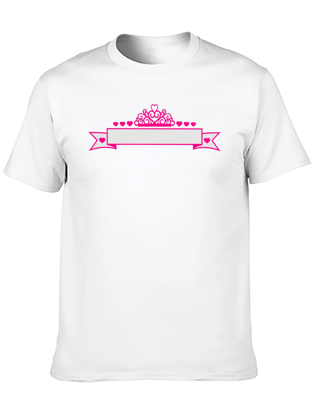 Princess Crown Heart Banner Tee - Black Cotton Shirt
