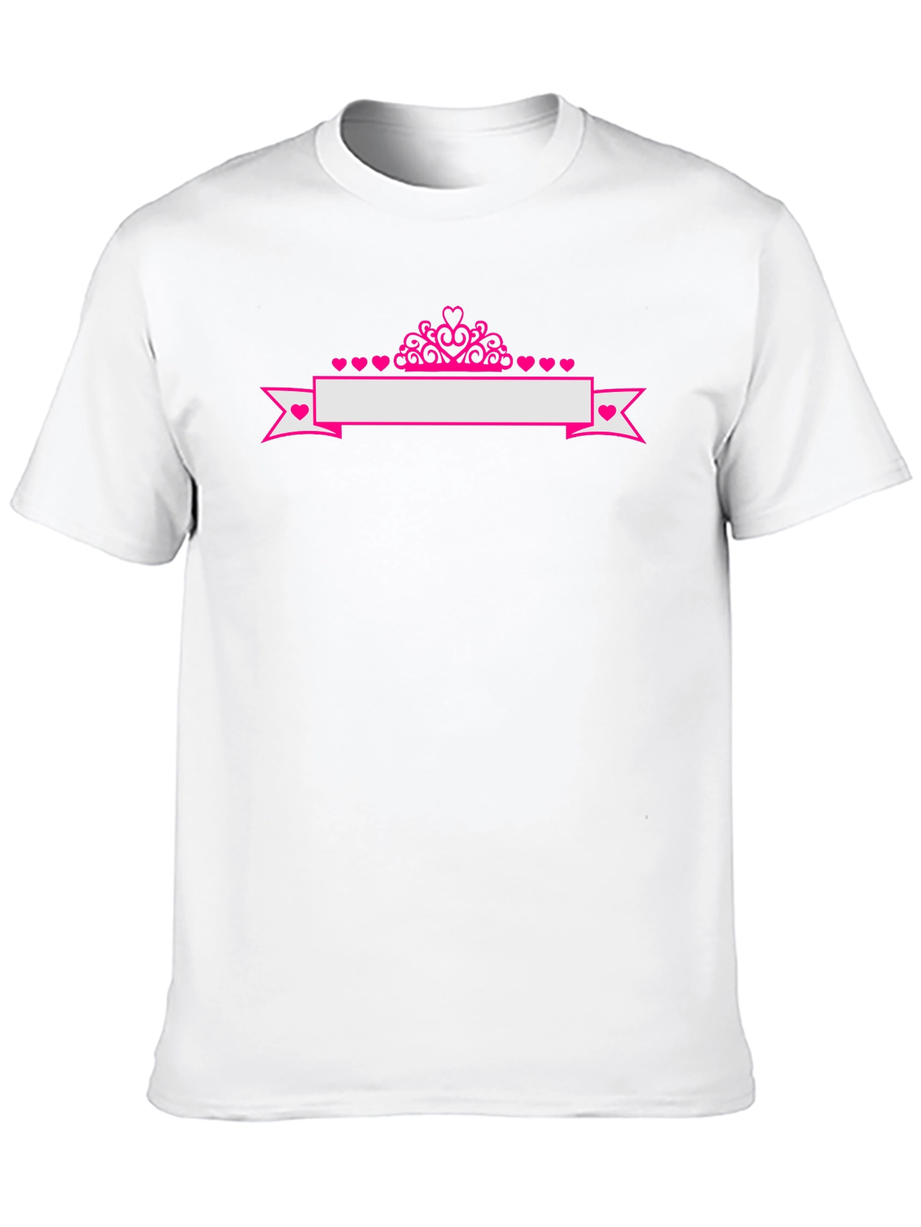 Princess Crown Heart Banner Tee - Black Cotton Shirt