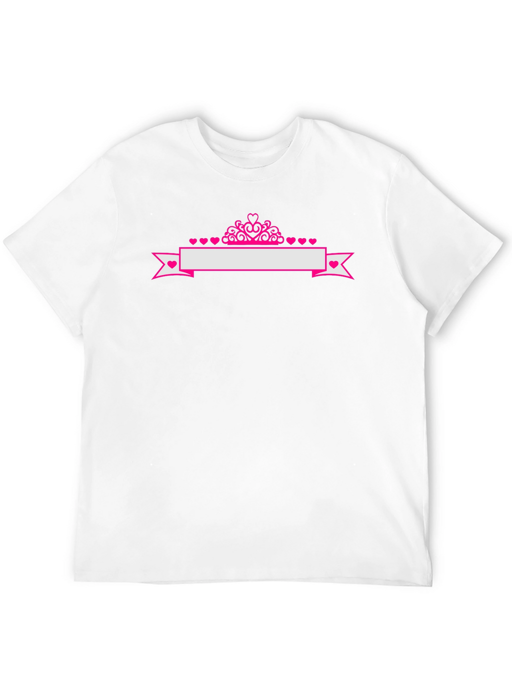 Princess Crown Heart Banner Tee - Black Cotton Shirt