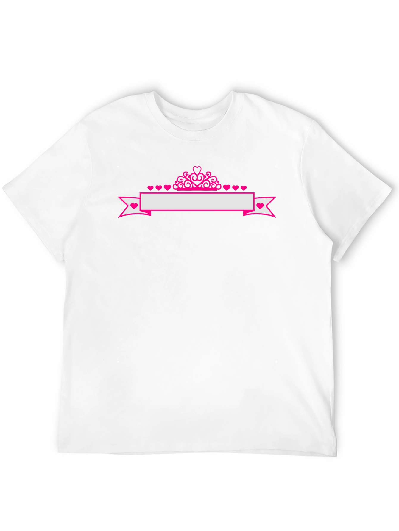 Princess Crown Heart Banner Tee - Black Cotton Shirt