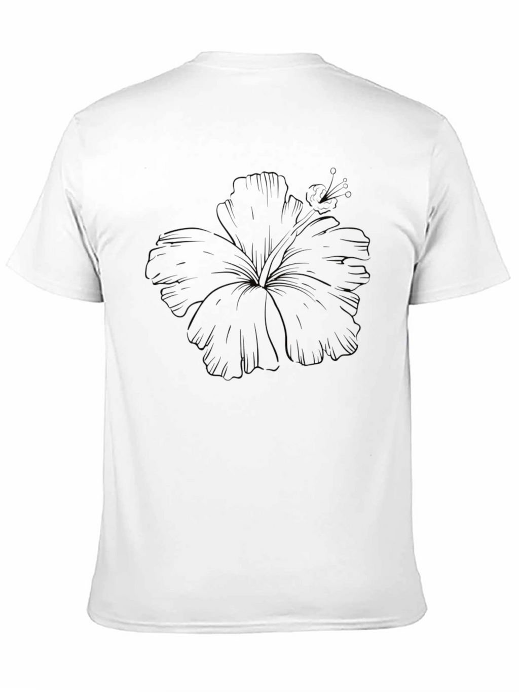 Black Hibiscus Outline Graphic Tee