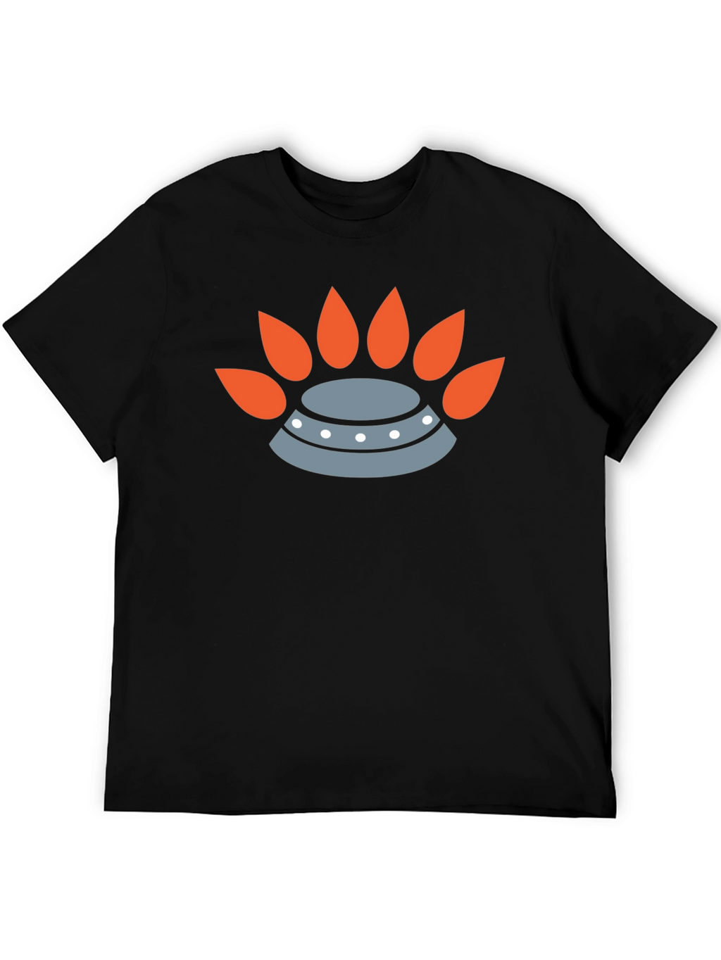 Modern Graphic Tee - UFO & Flame Design
