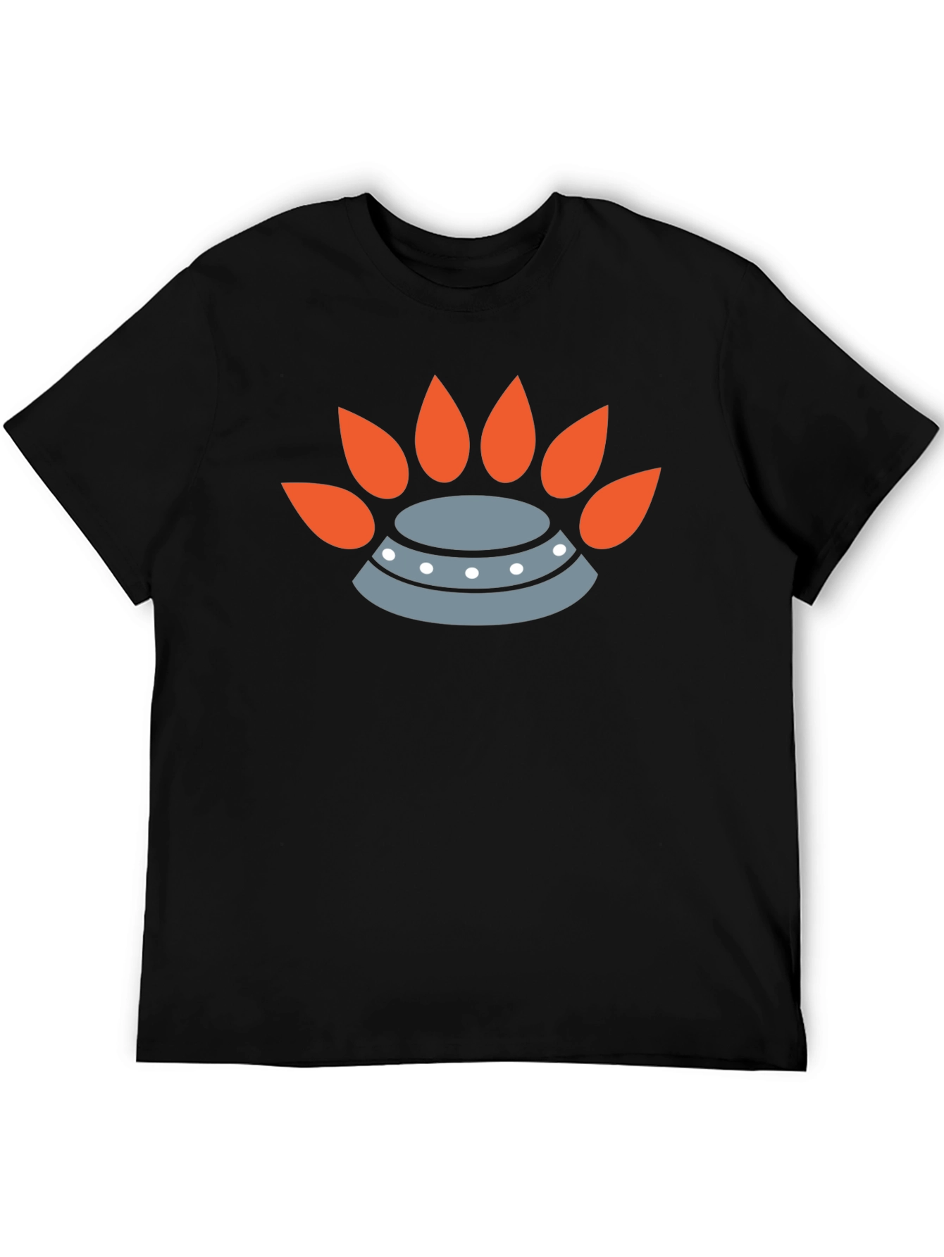 Modern Graphic Tee - UFO & Flame Design