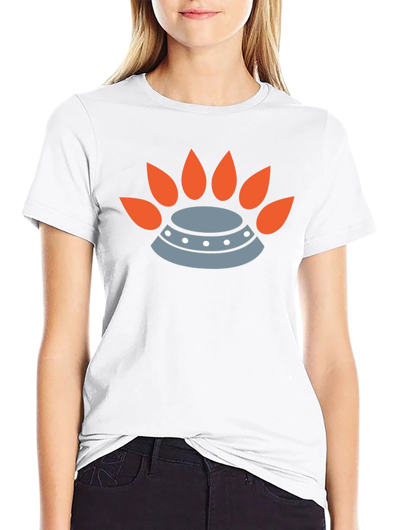 Modern Graphic Tee - UFO & Flame Design