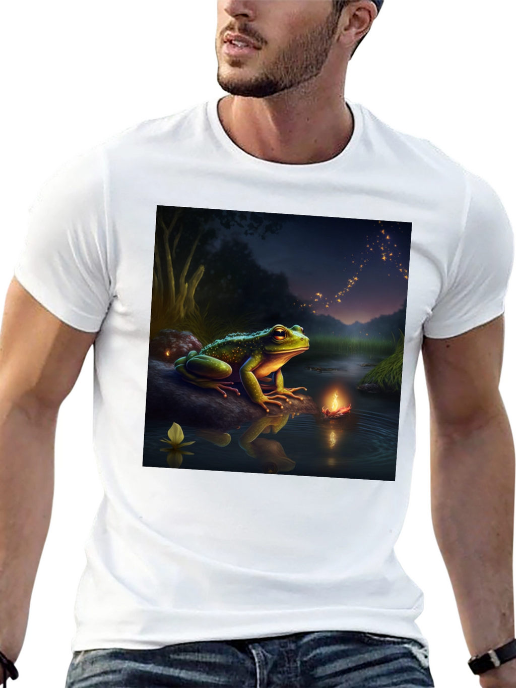 Frog & Firefly T-Shirt - Fantasy Design