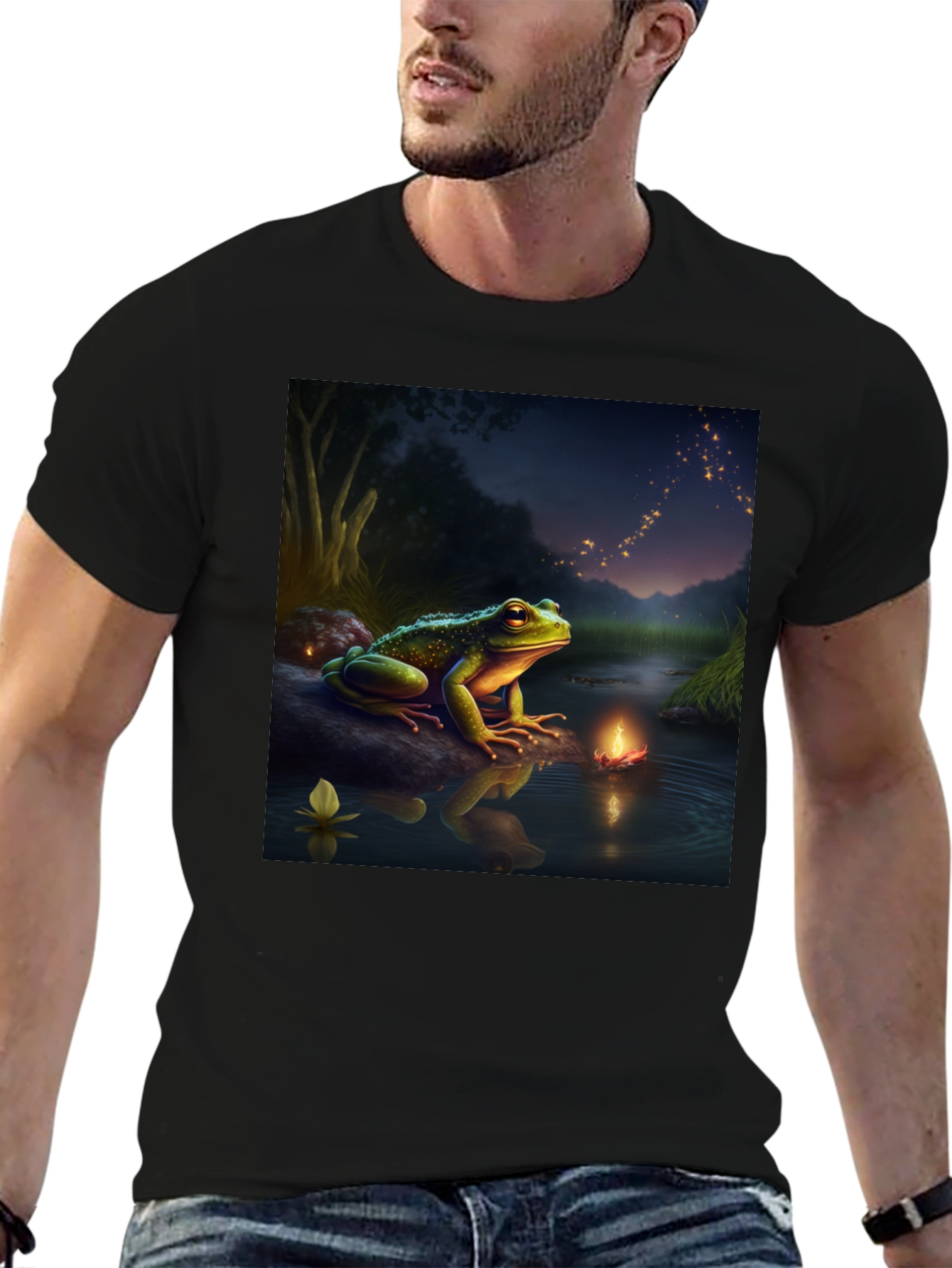 Frog & Firefly T-Shirt - Fantasy Design