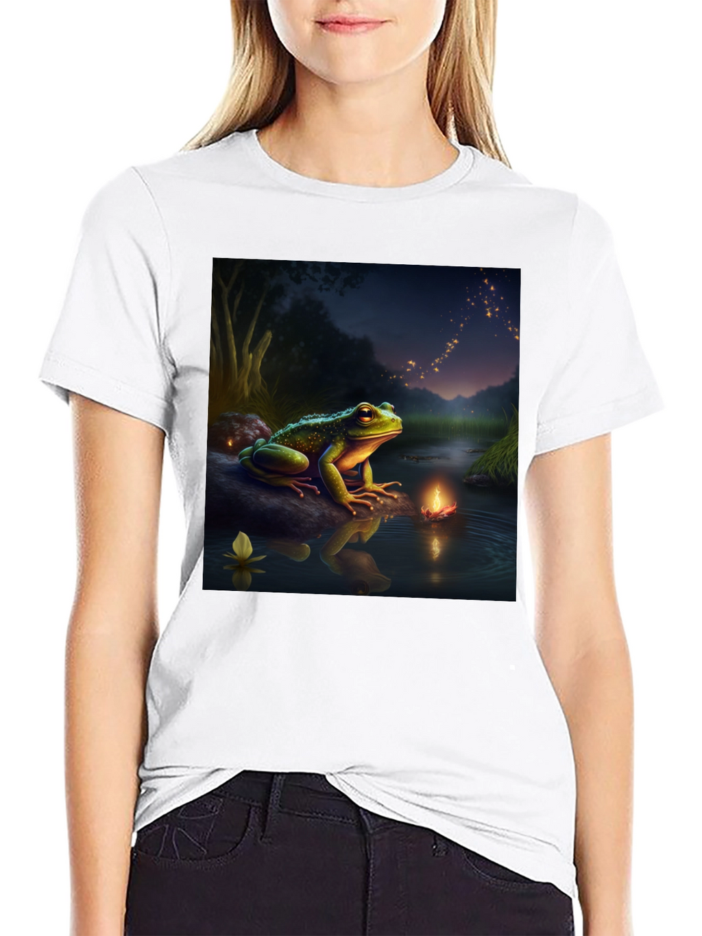 Frog & Firefly T-Shirt - Fantasy Design