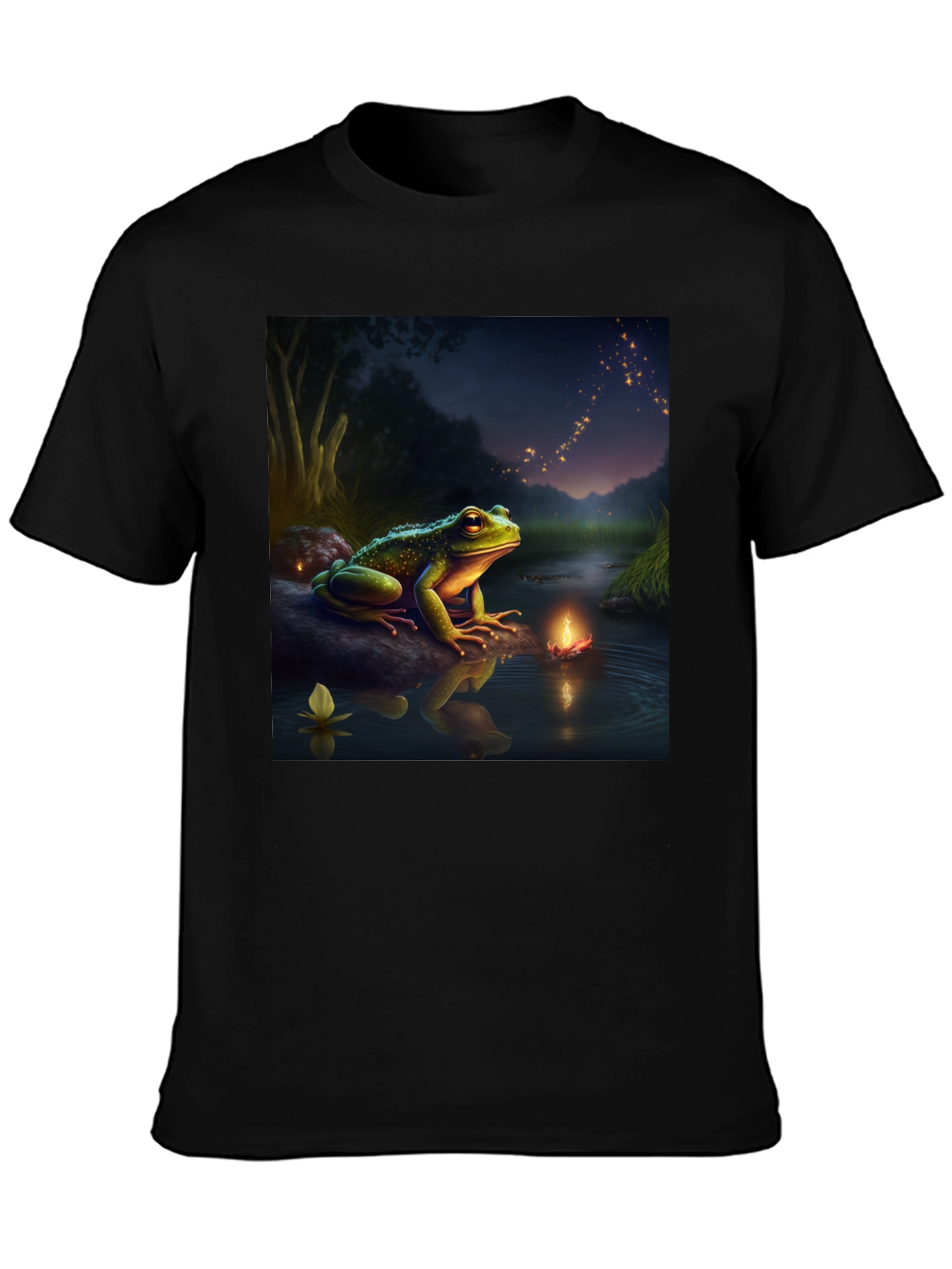 Frog & Firefly T-Shirt - Fantasy Design