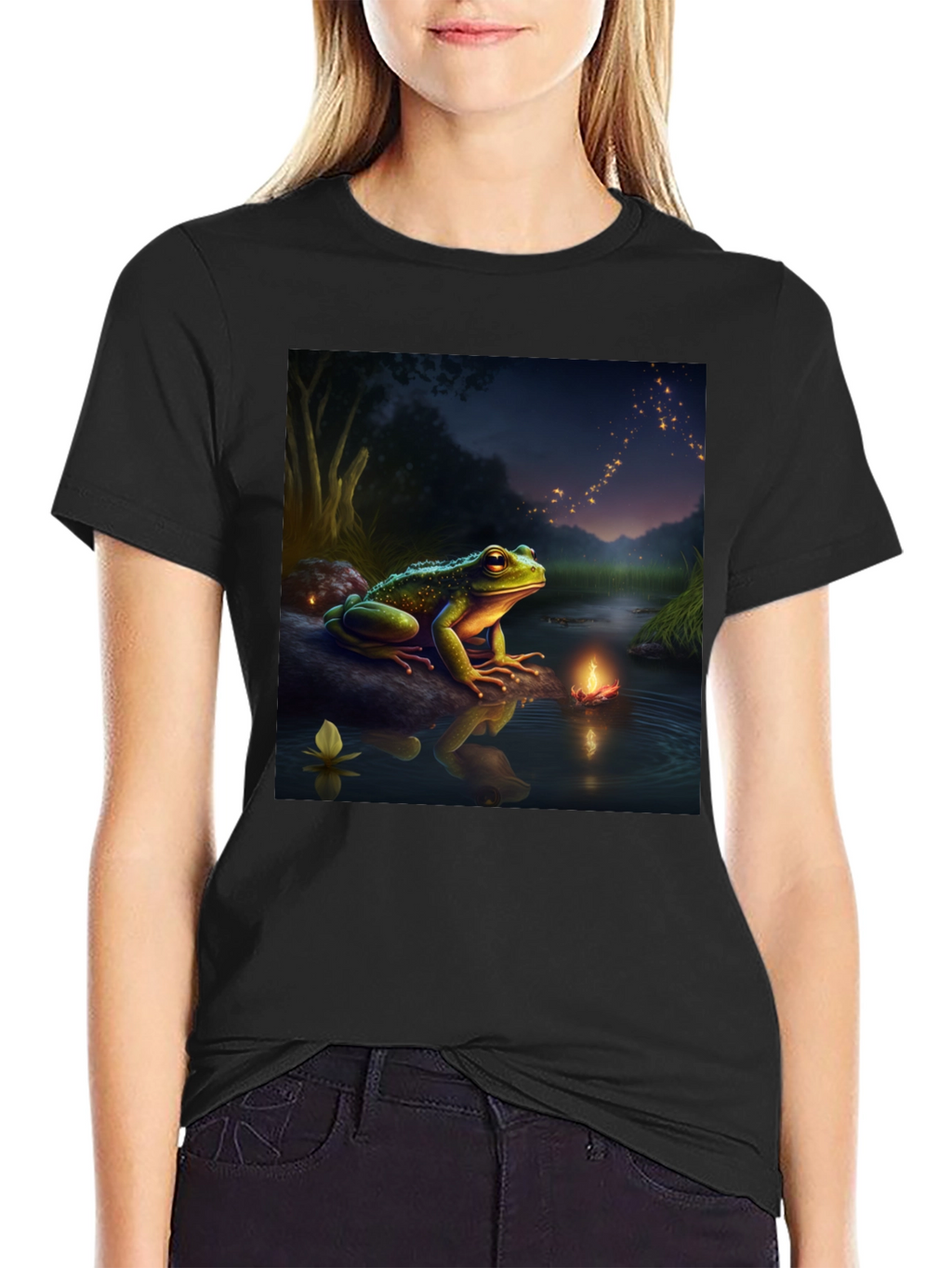 Frog & Firefly T-Shirt - Fantasy Design