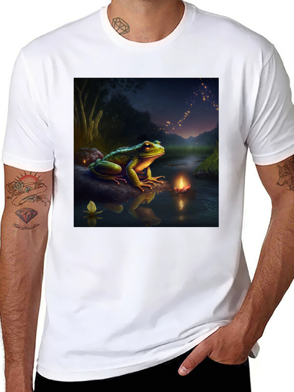 Frog & Firefly T-Shirt - Fantasy Design