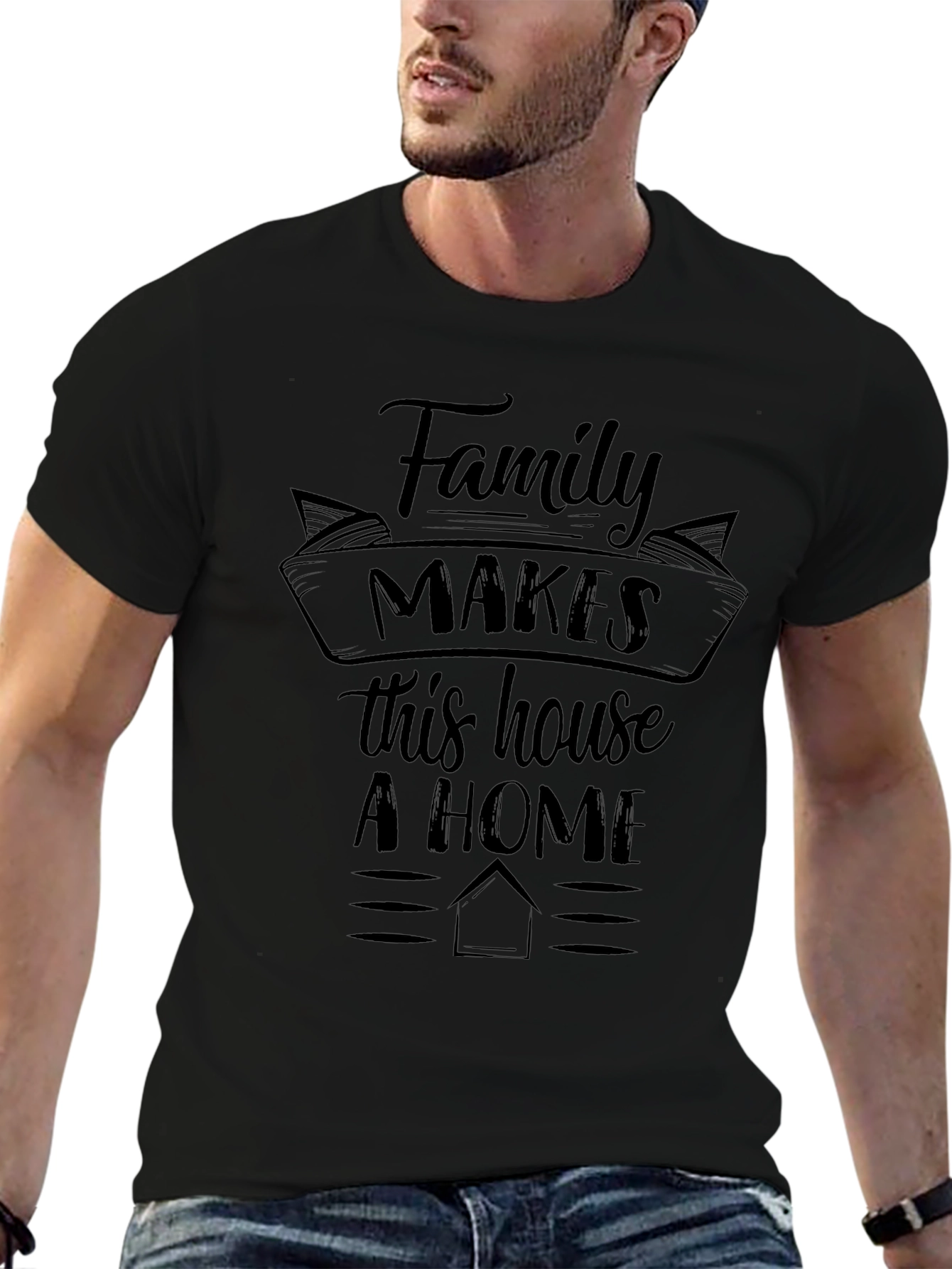 Family Makes This House A Home Graphic Tee