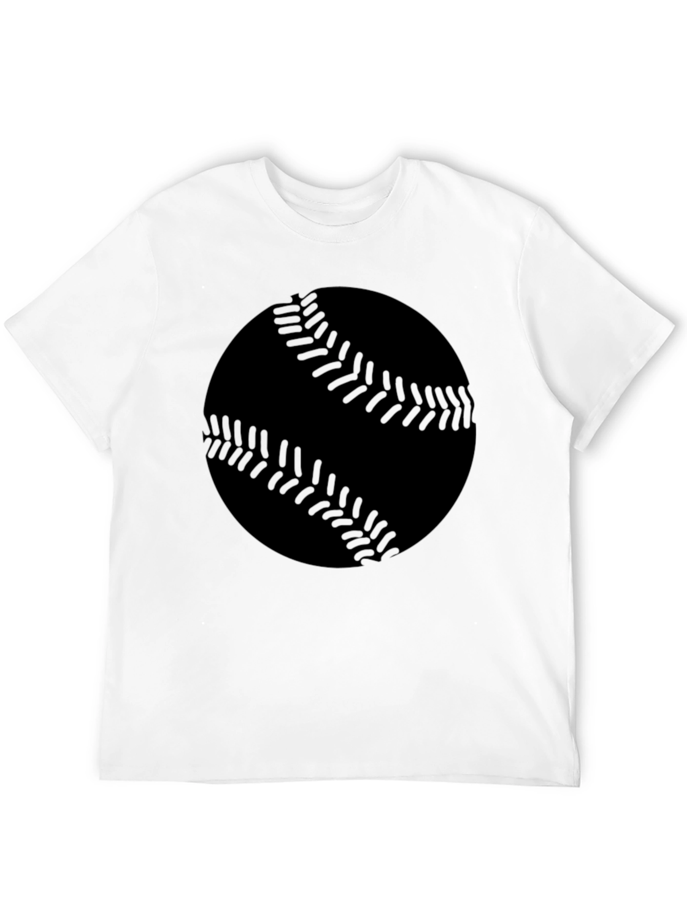 Baseball Graphic Tee - Black Cotton T-Shirt