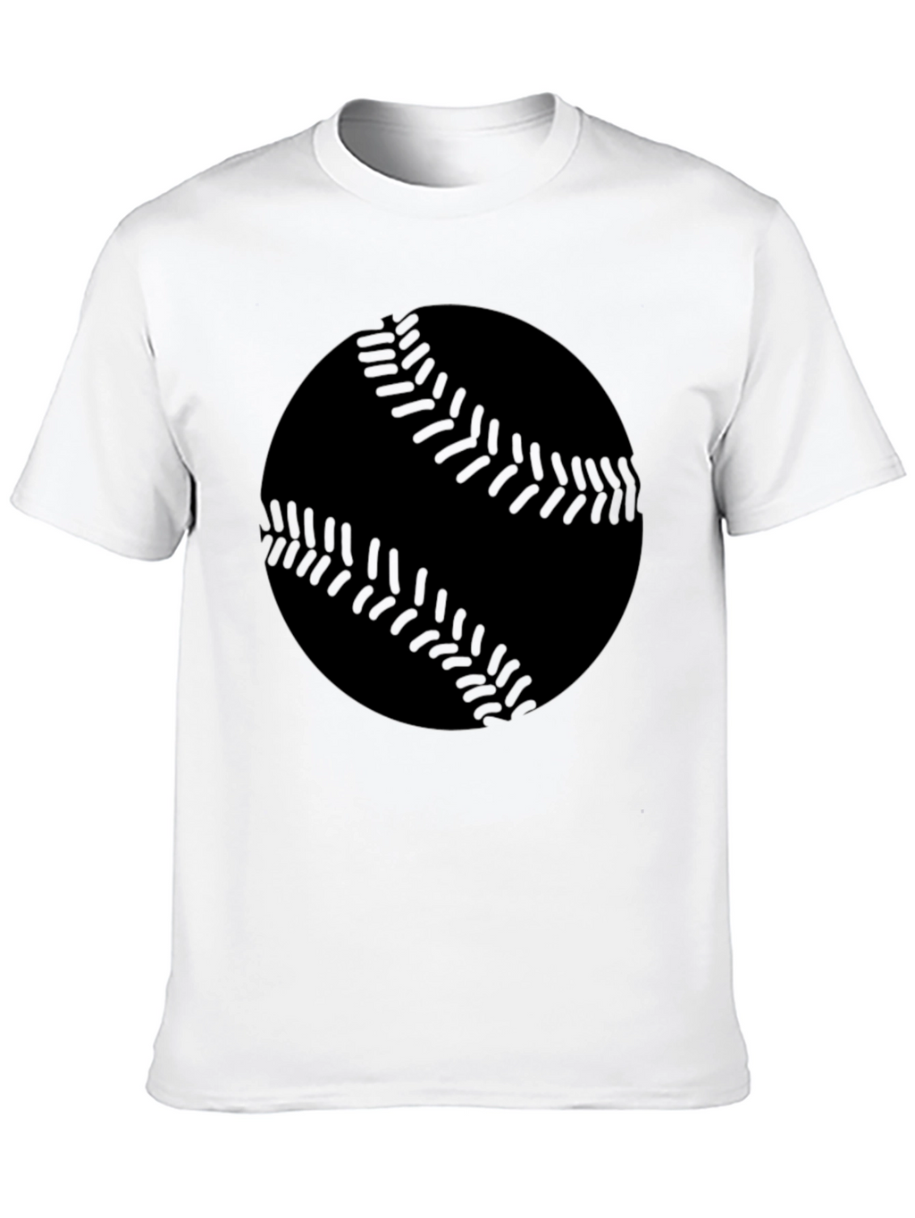 Baseball Graphic Tee - Black Cotton T-Shirt