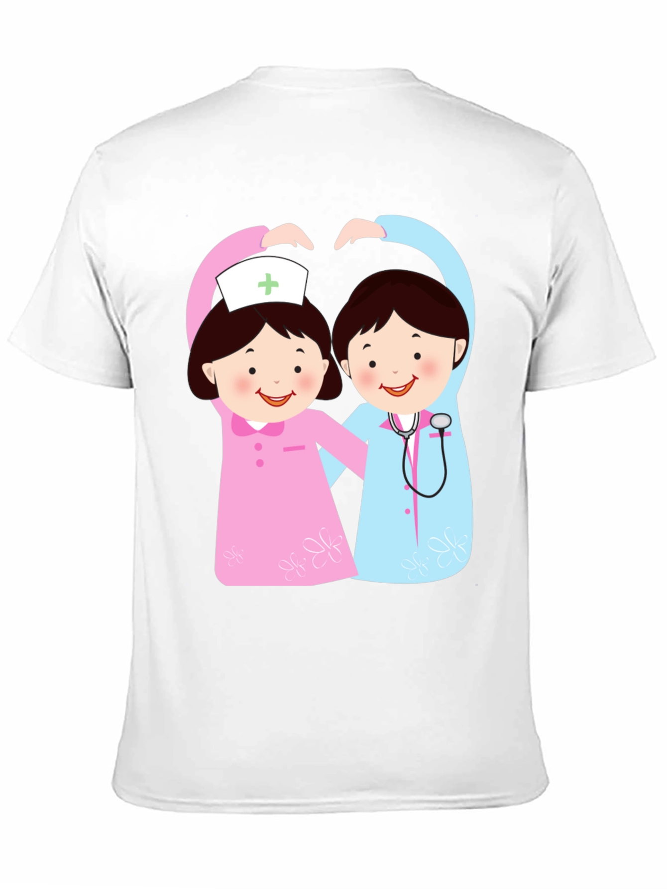 Cartoon Nurse Heart Hands Graphic T-Shirt