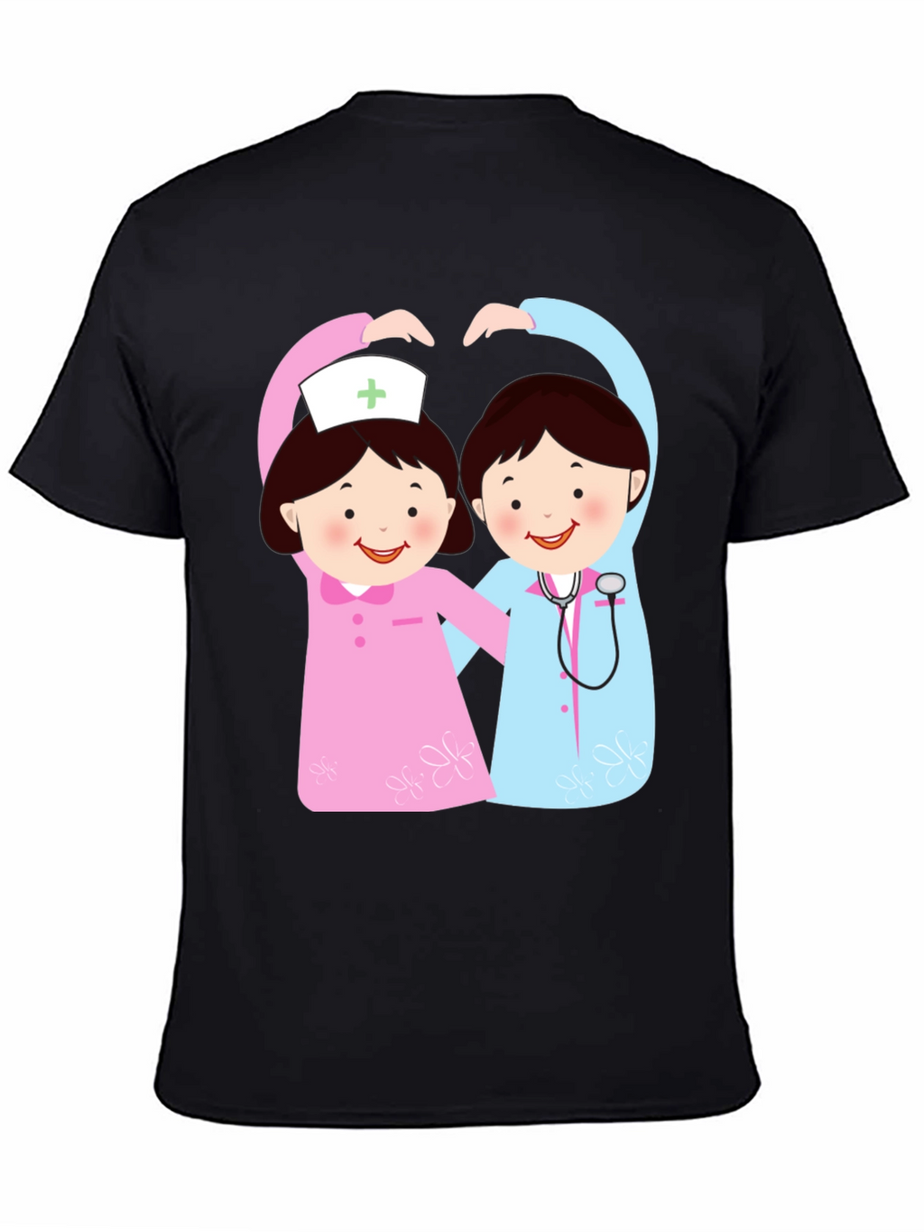 Cartoon Nurse Heart Hands Graphic T-Shirt