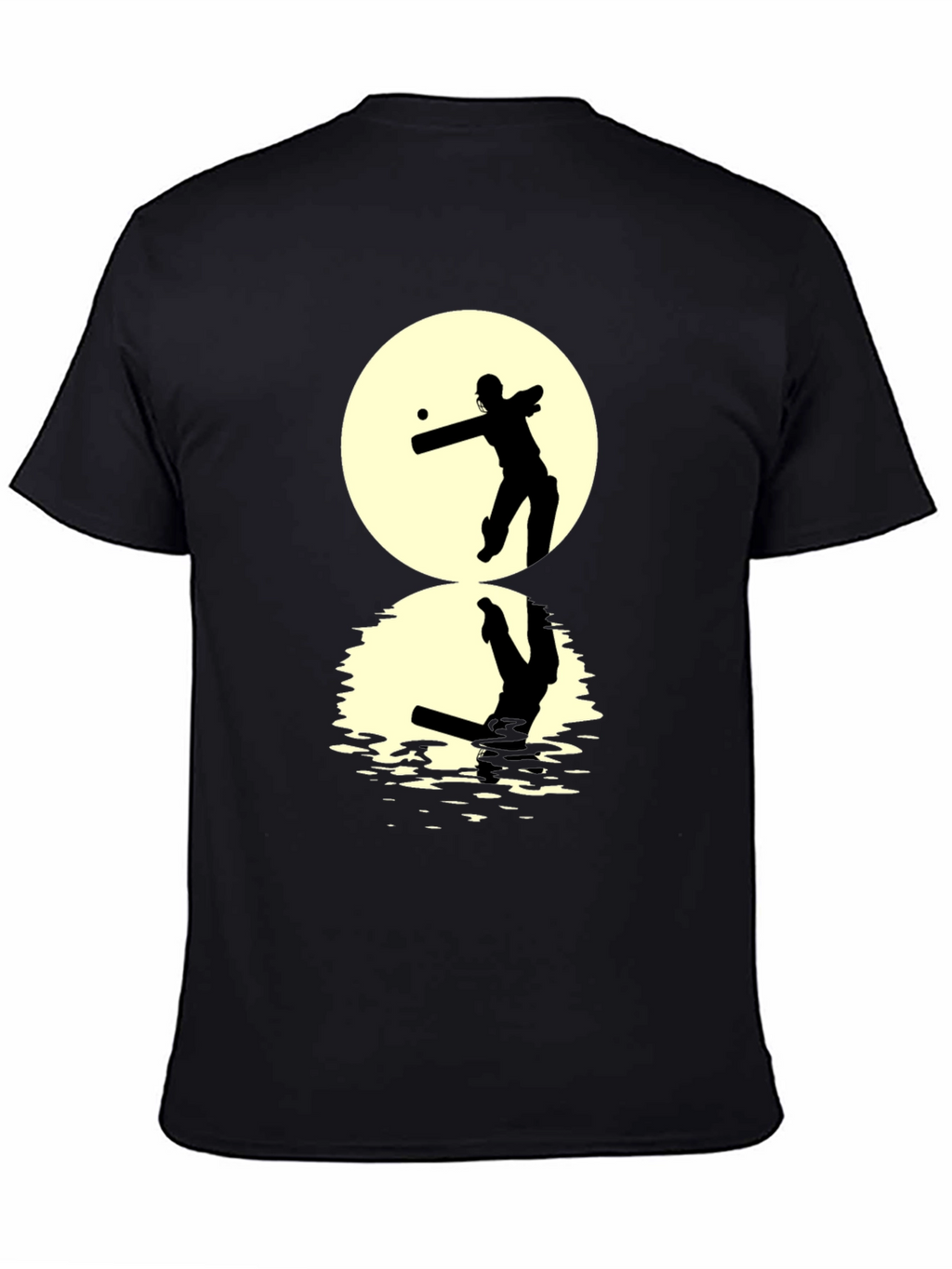 Cricket Silhouette T-Shirt - Black Graphic Tee
