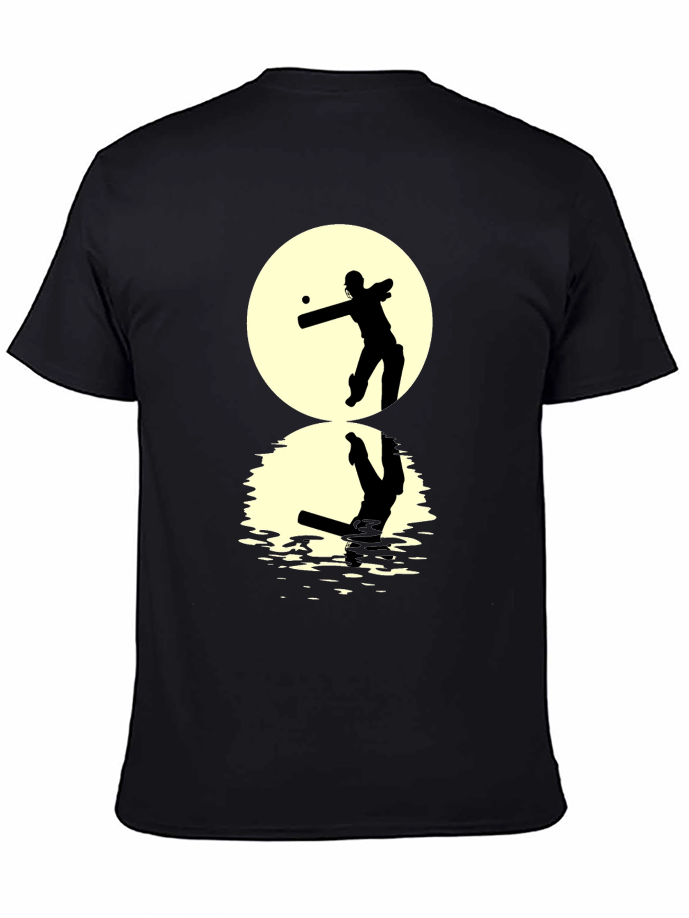 Cricket Silhouette T-Shirt - Black Graphic Tee