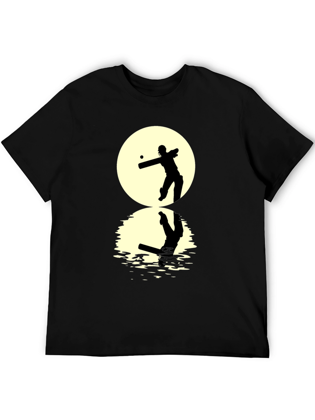 Cricket Silhouette T-Shirt - Black Graphic Tee