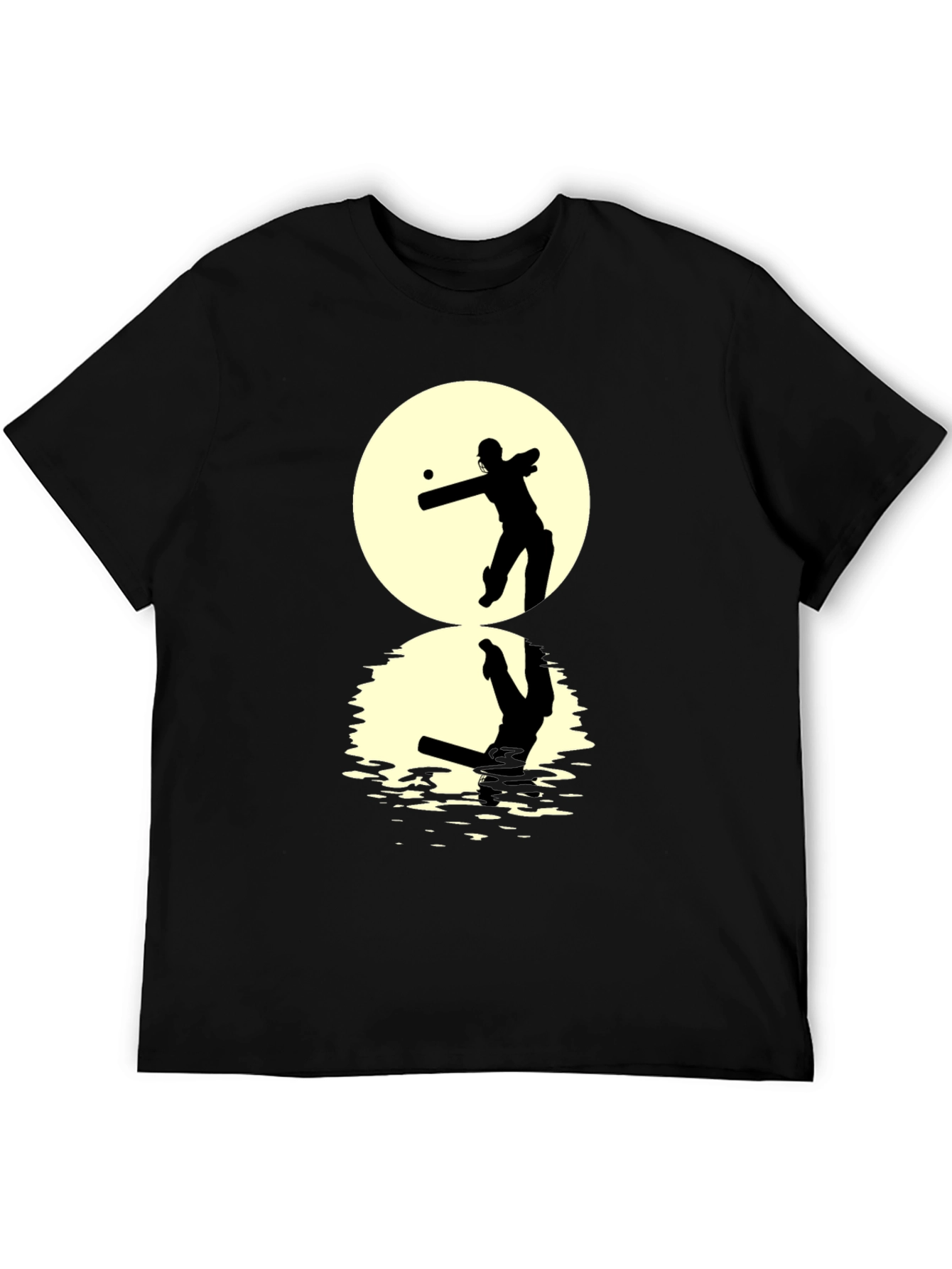 Cricket Silhouette T-Shirt - Black Graphic Tee