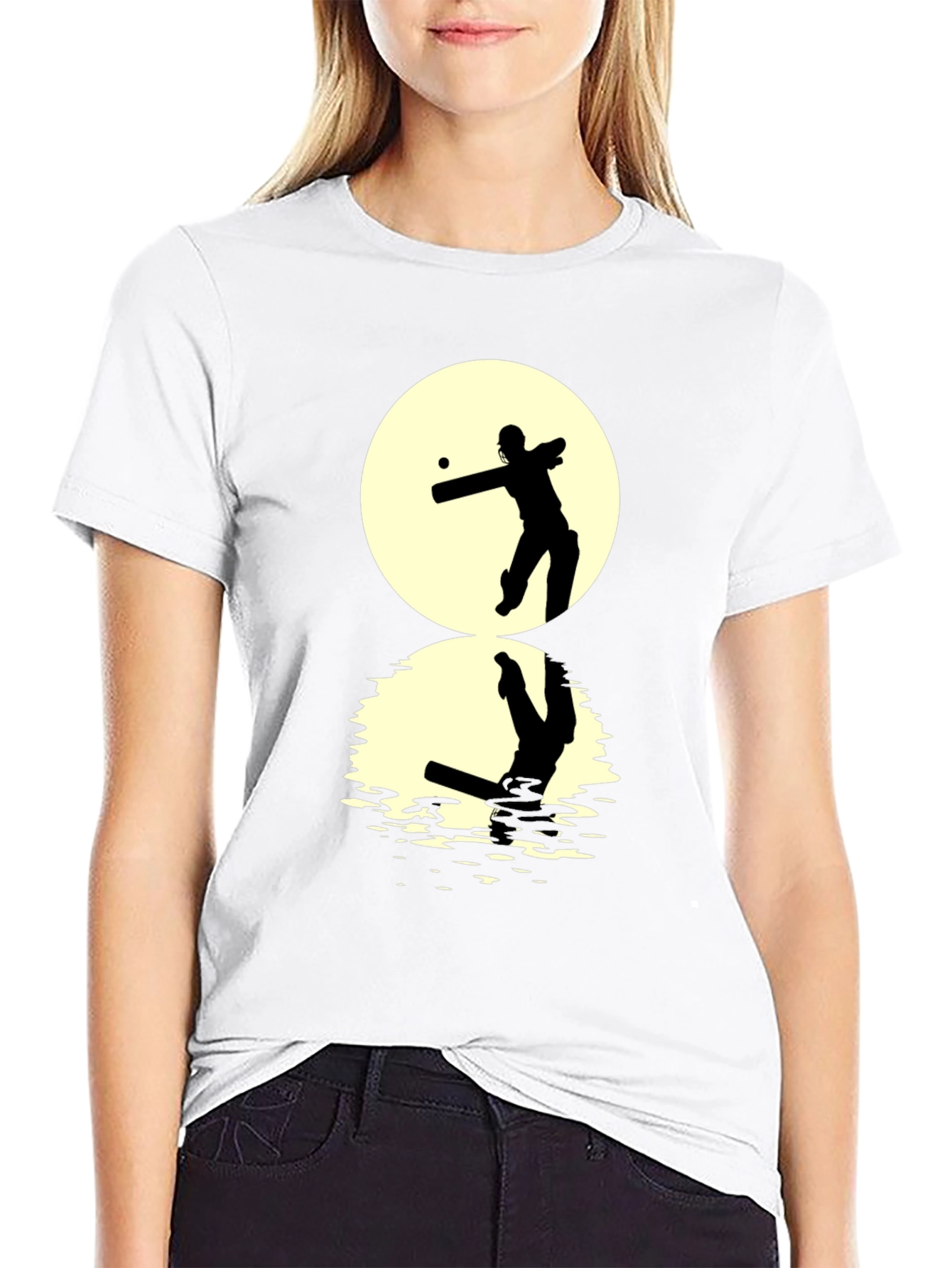 Cricket Silhouette T-Shirt - Black Graphic Tee