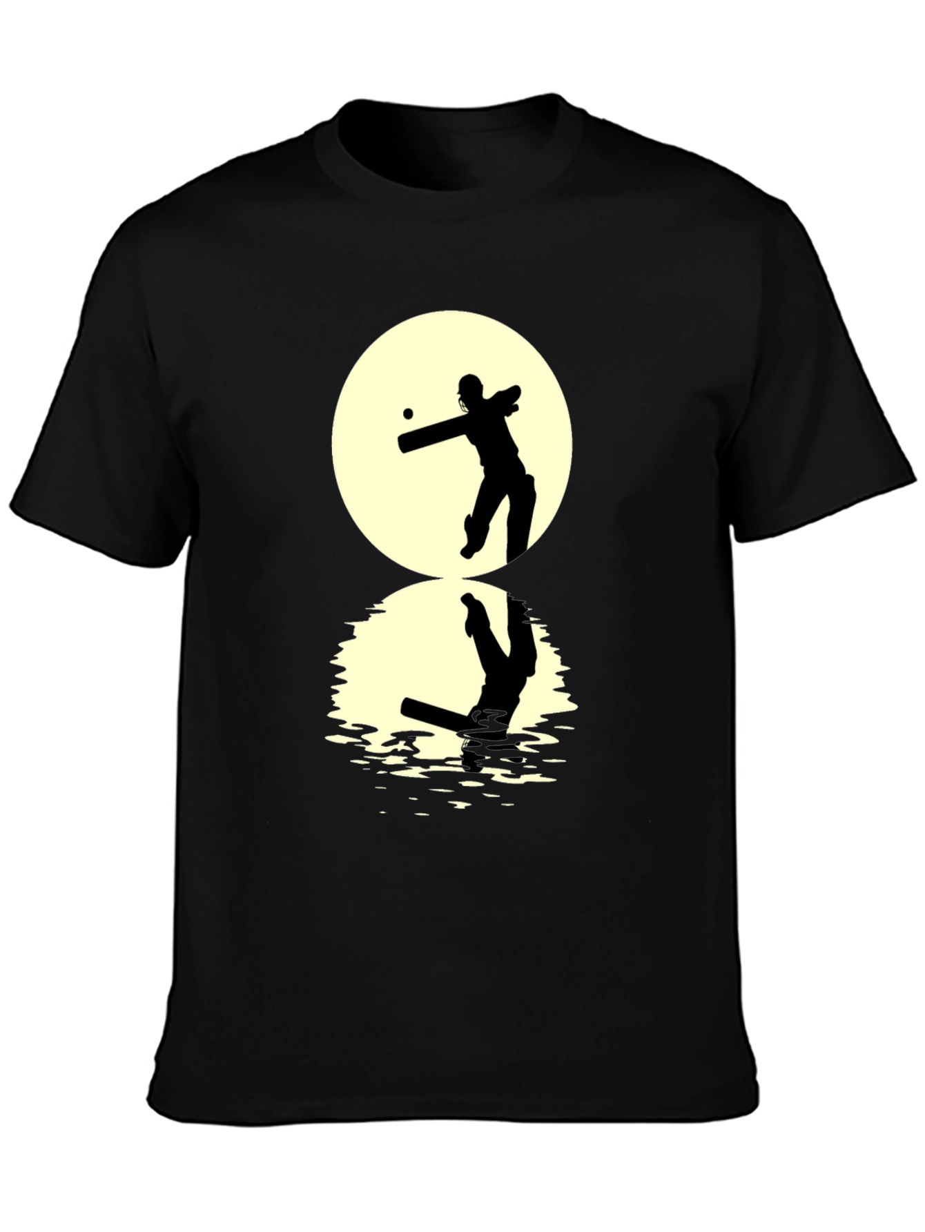 Cricket Silhouette T-Shirt - Black Graphic Tee