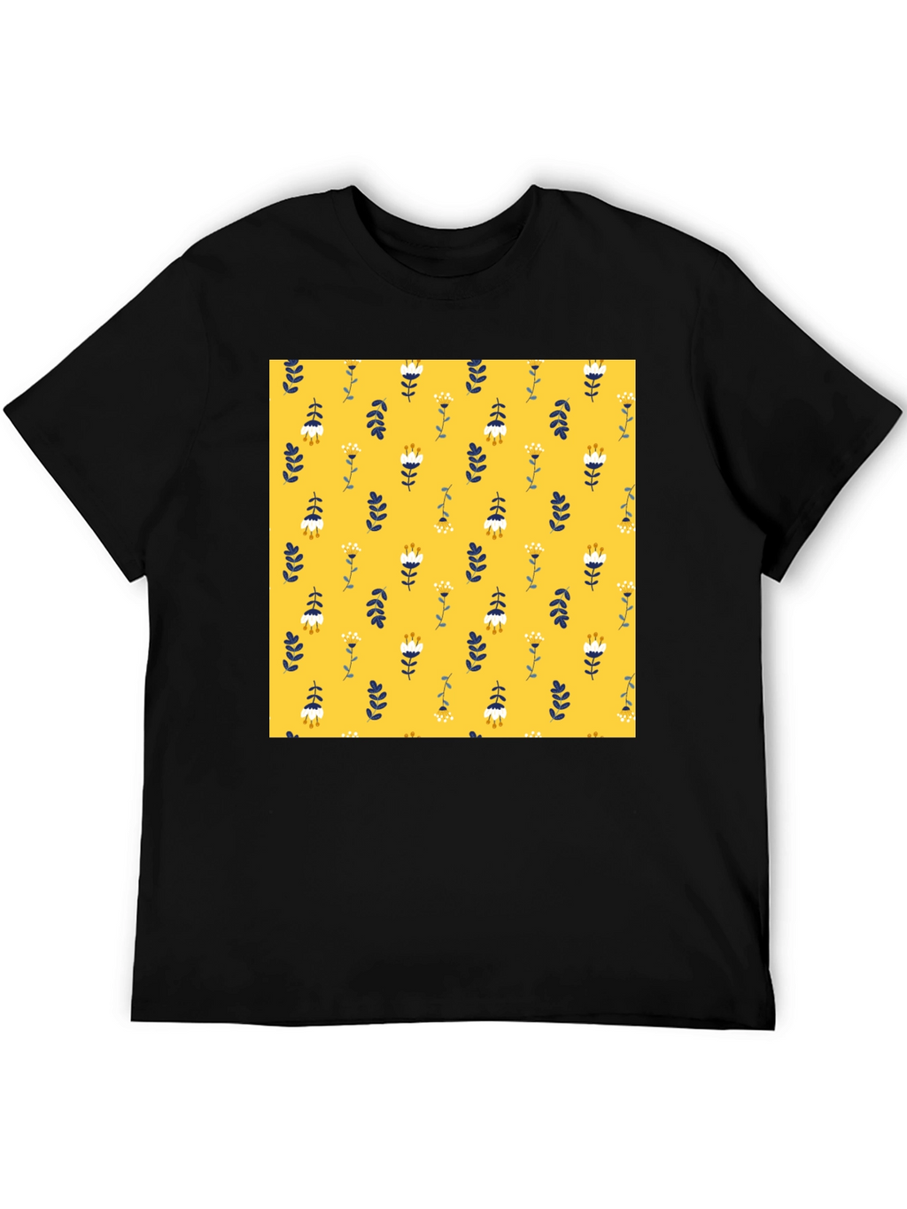 Floral Pattern Crew Neck T-Shirt