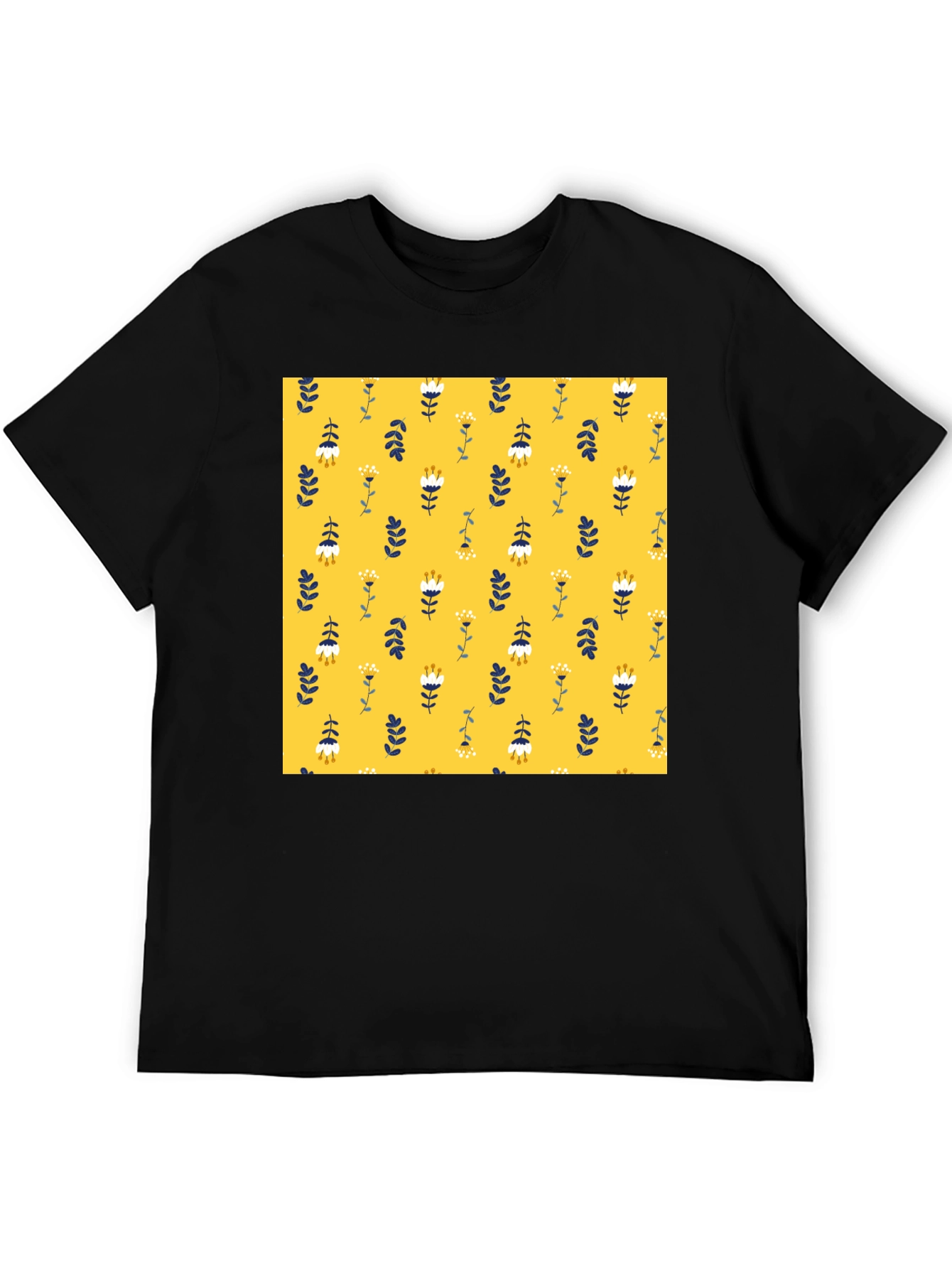 Floral Pattern Crew Neck T-Shirt