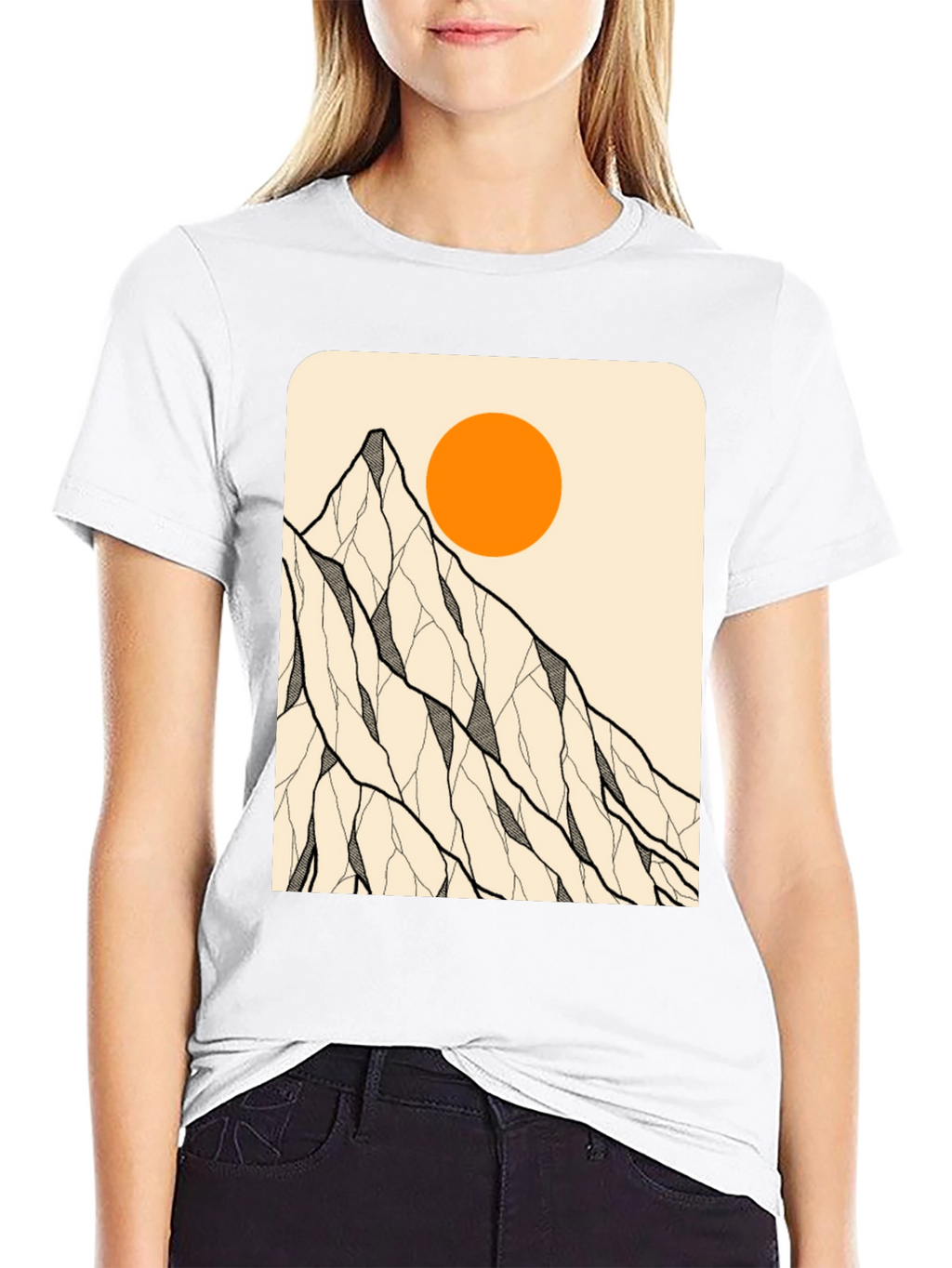 Mountain Sun Graphic Tee - Stylish Black T-Shirt