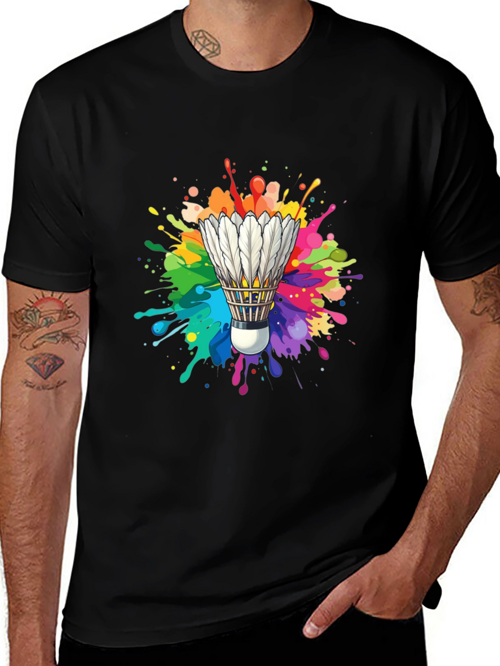 Colorful Shuttlecock Graphic Tee