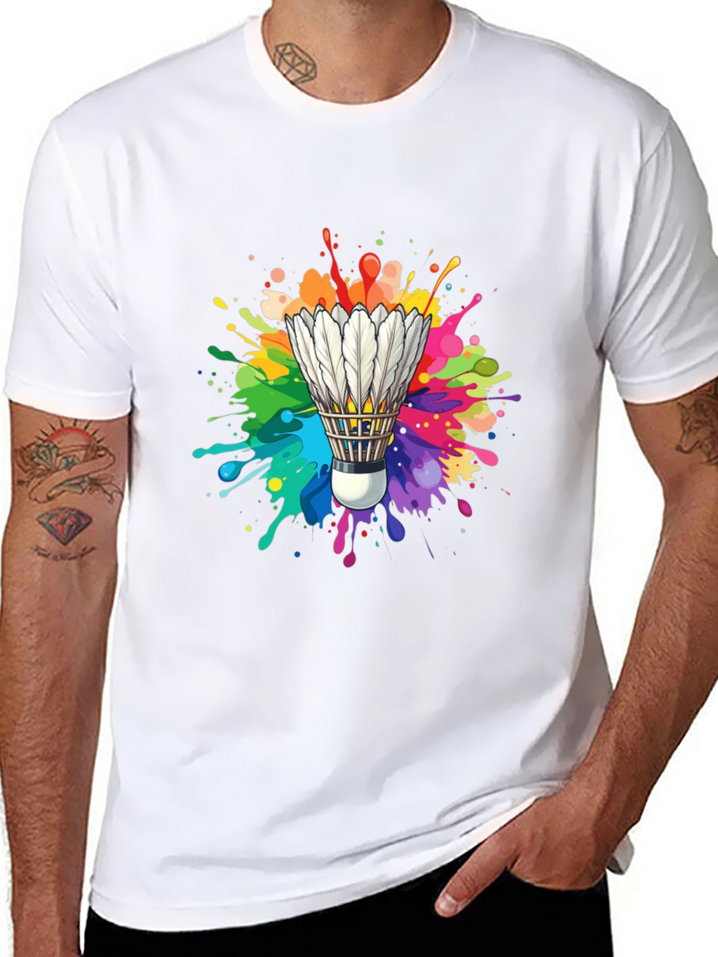 Colorful Shuttlecock Graphic Tee