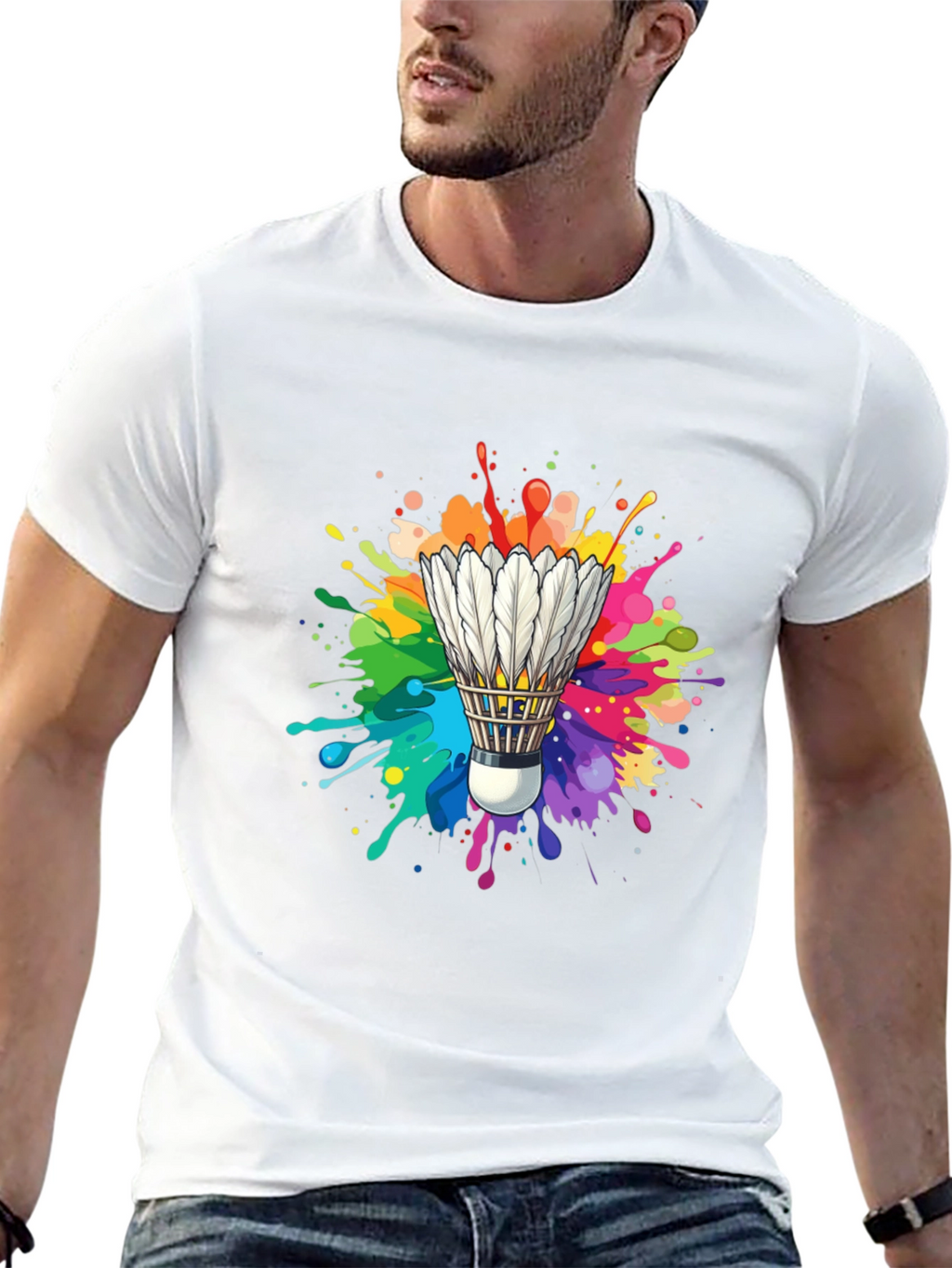Colorful Shuttlecock Graphic Tee