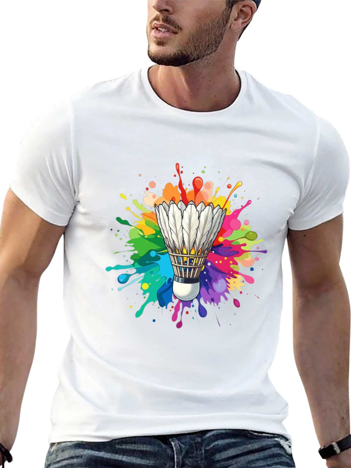 Colorful Shuttlecock Graphic Tee