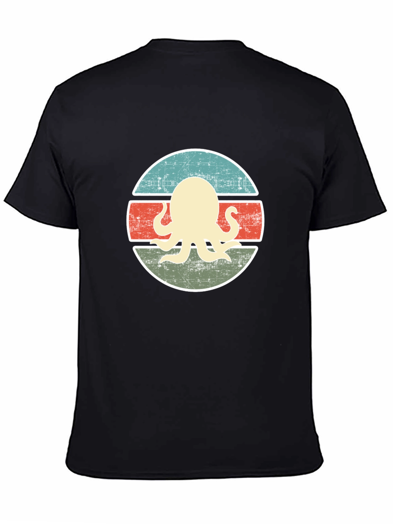 Retro Octopus Graphic Tee - Distressed Design